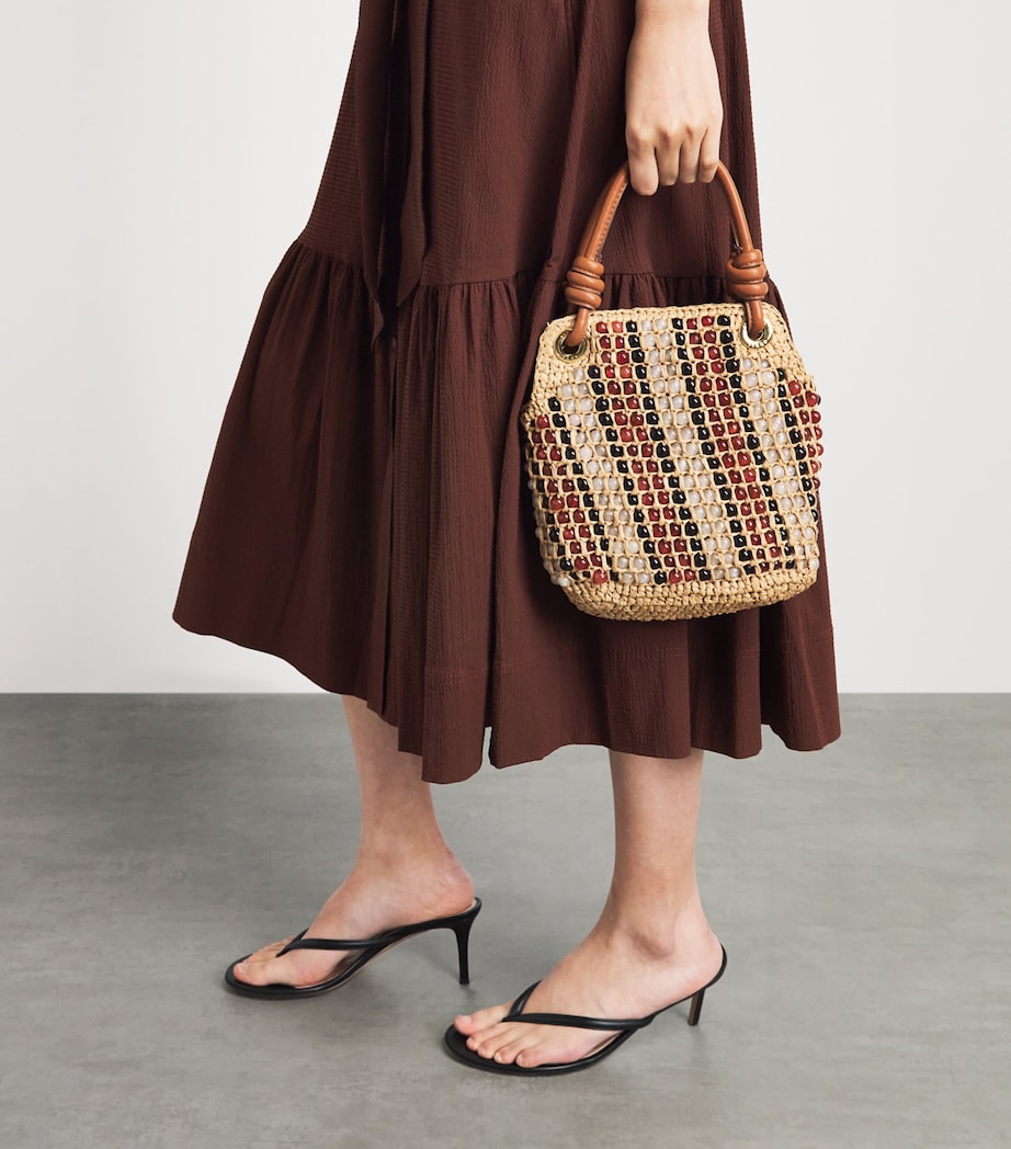 ME+EM Womens Stretch-Cotton Seersucker Midi Shirt Dress Cinnamon Brown Image 5
