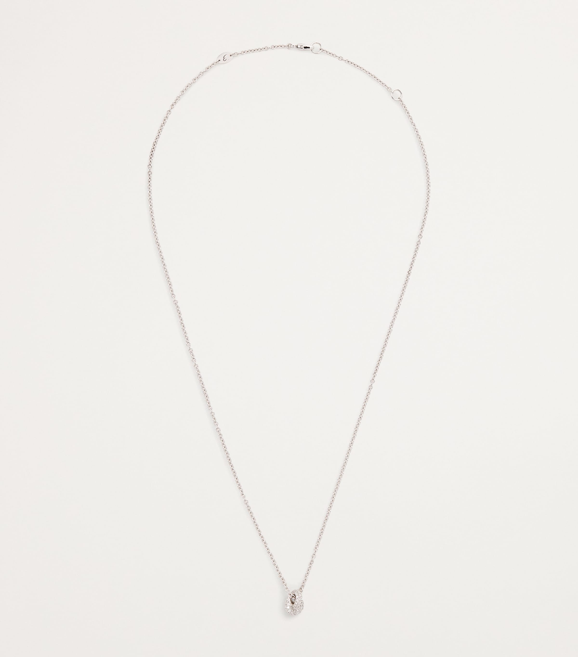 White Gold and Pavé Diamond Legacy Knot Necklace WHITE GOLD Image 3