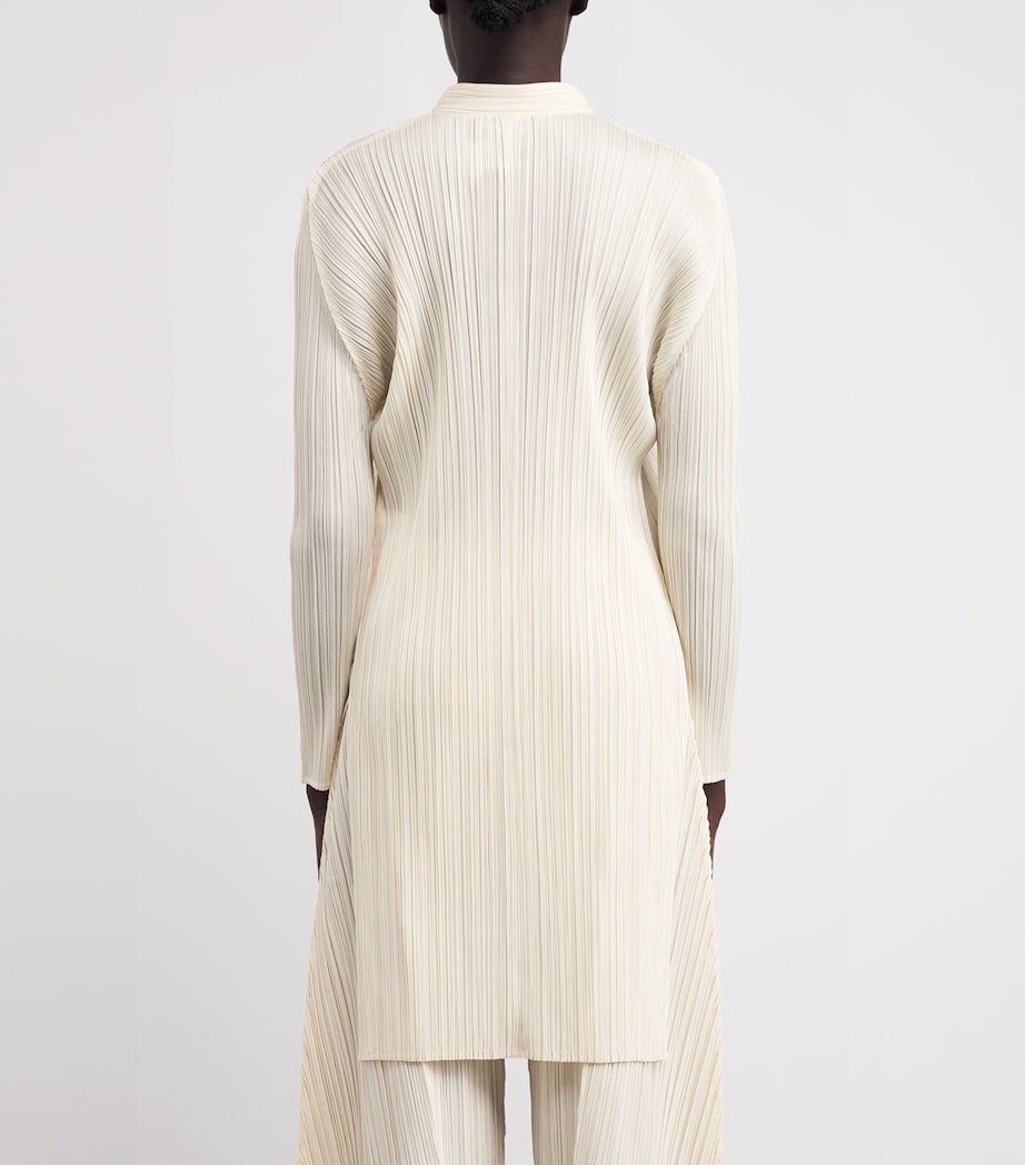 Pleats Please Issey Miyake Womens Pleated Stand Collar Shirt Off White Image 5
