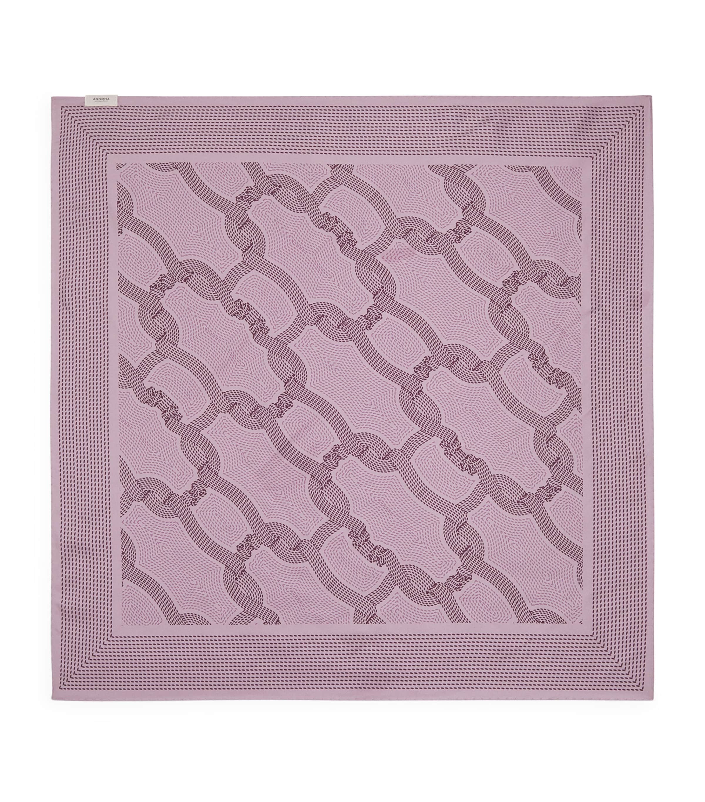 Agnona Silk Patterned Scarf In Pink