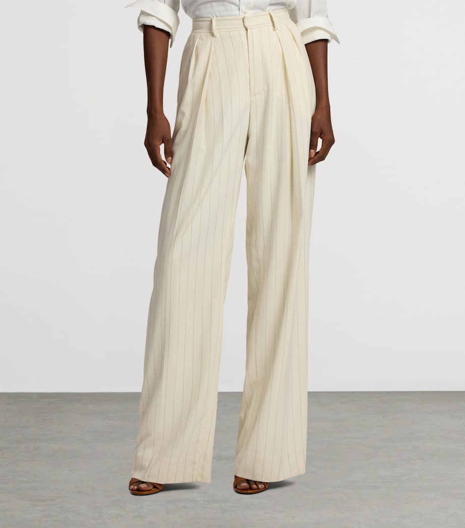 Wool Stripe Jody Trousers NATURAL-101 Image 7