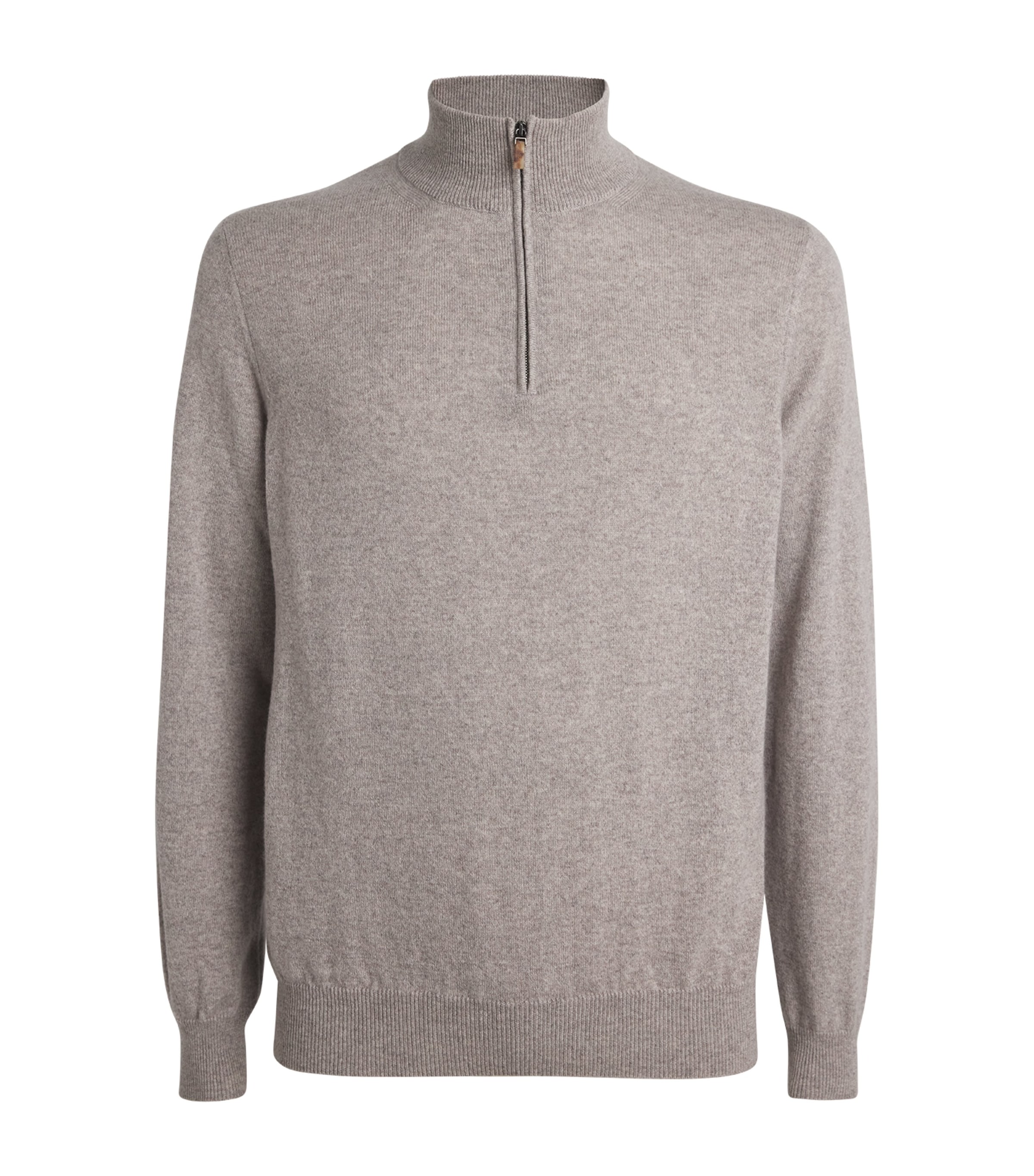 Colombo Cashmere Quarter-zip Sweater In Grey