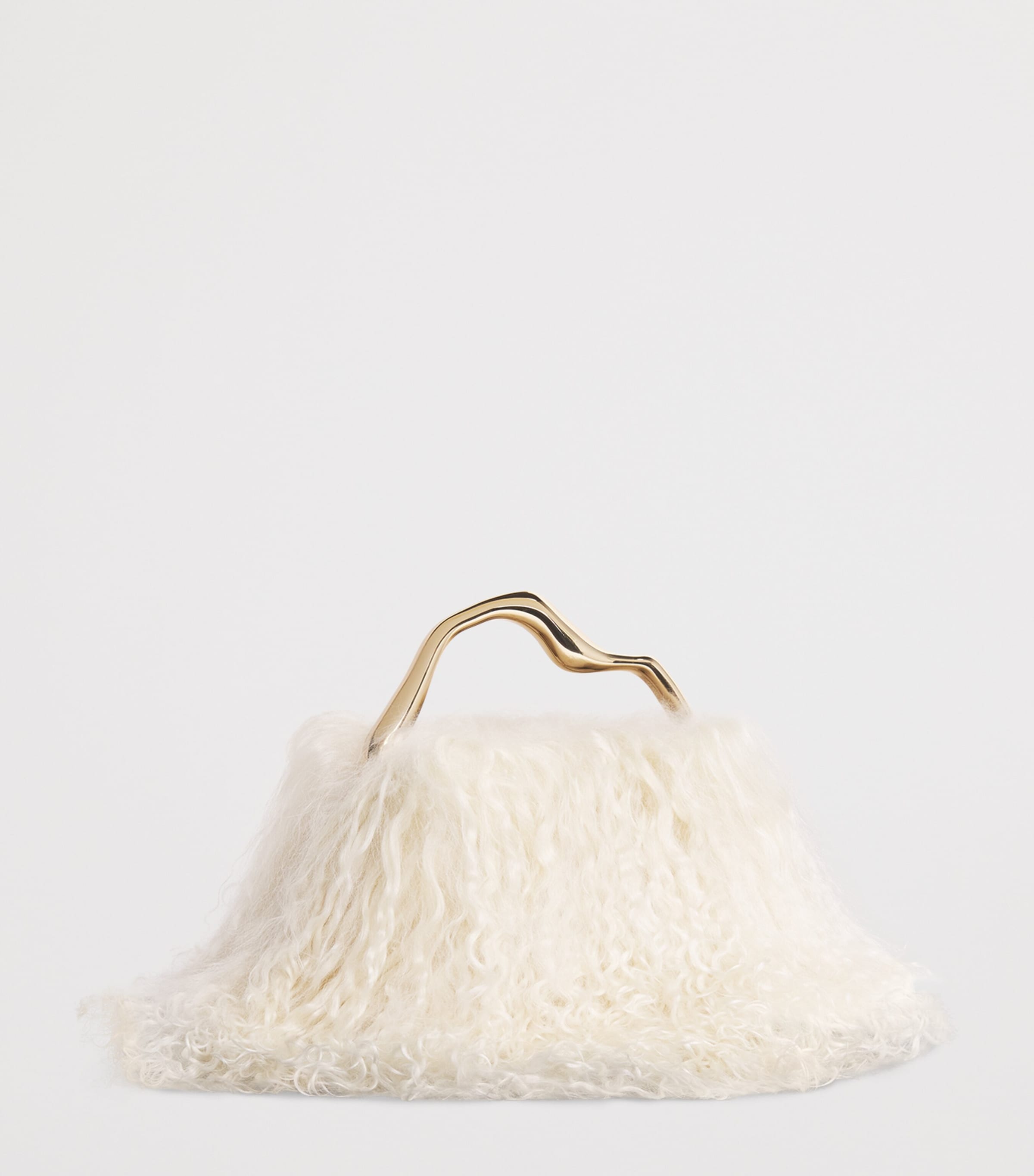 Cult Gaia Mini Shearling Solene Top-Handle Bag Natural Shearling Image 3