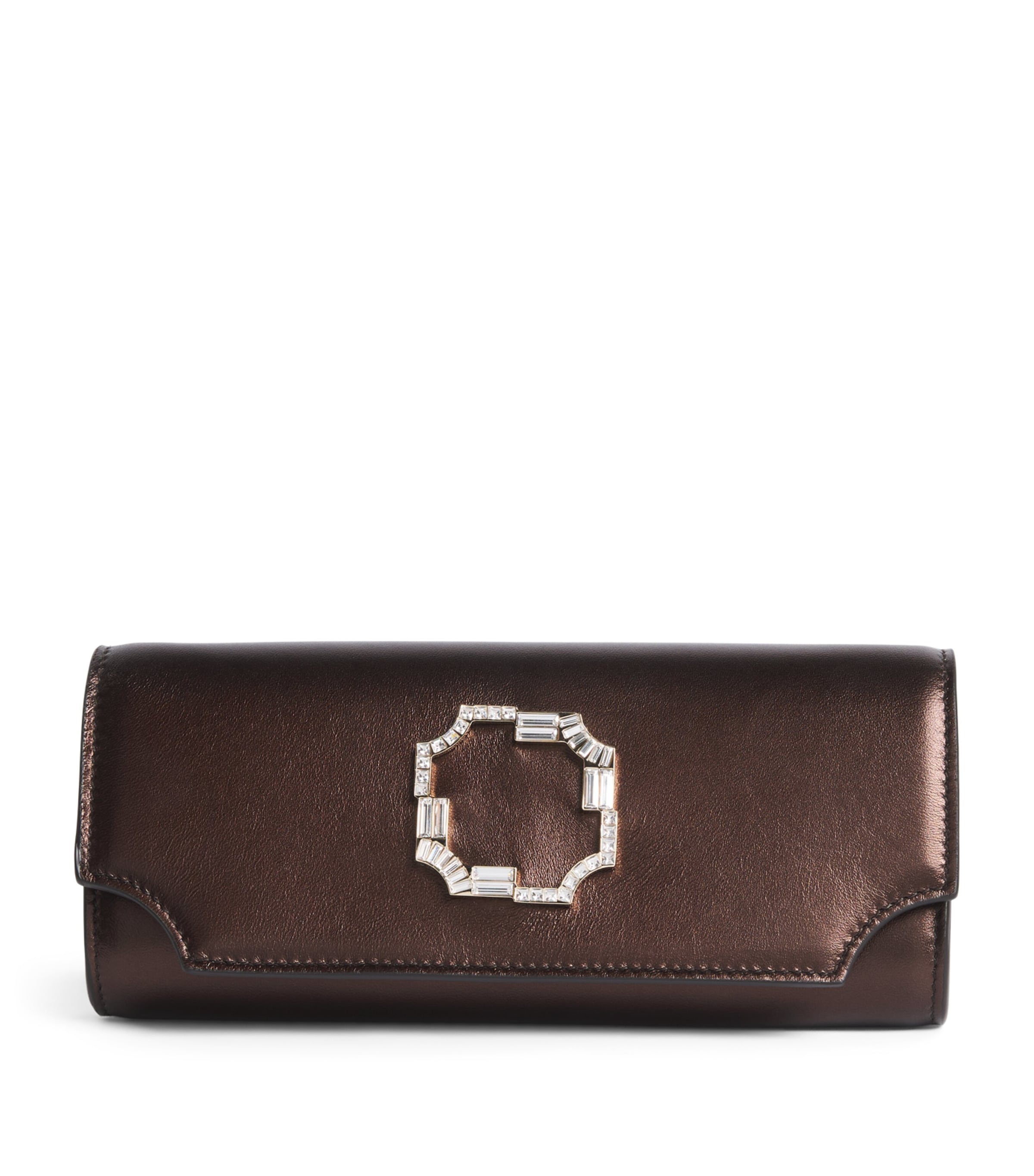 Malone Souliers Satin Vivien Clutch Bag Tobacco Image 1