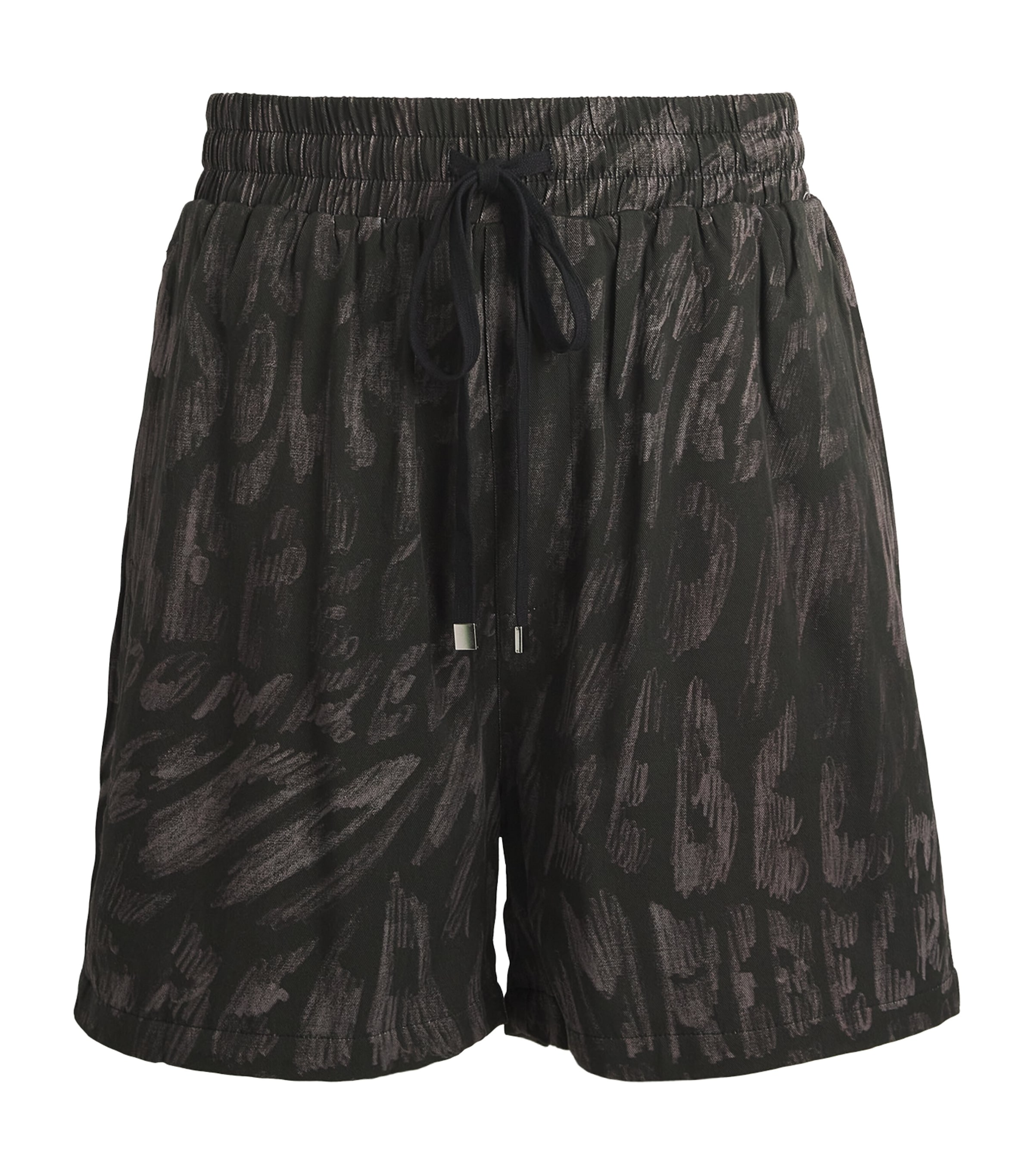 Shop Domrebel Wave Logo Shorts In Black