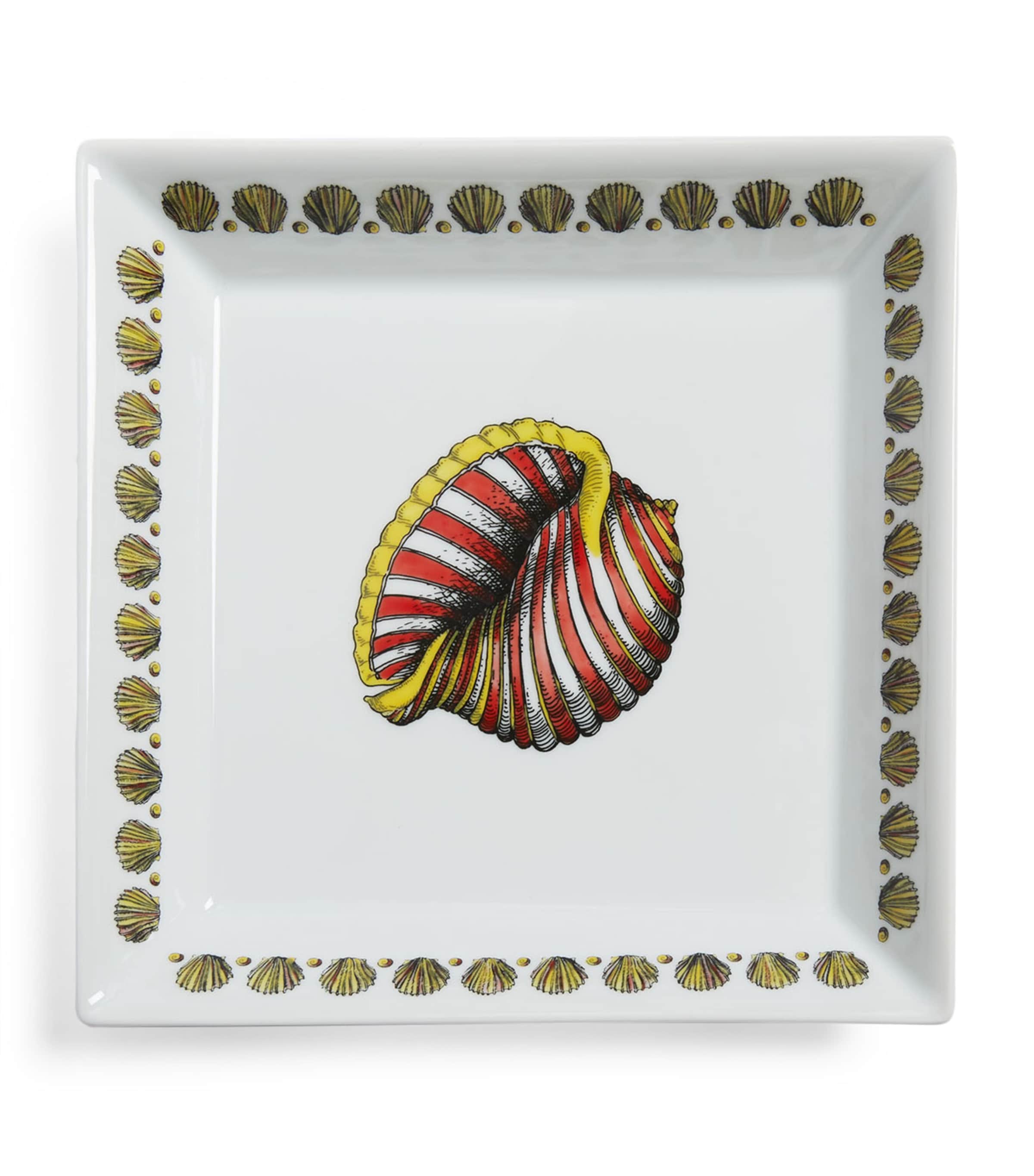 Fornasetti Square Giro Di Conchiglie Plate