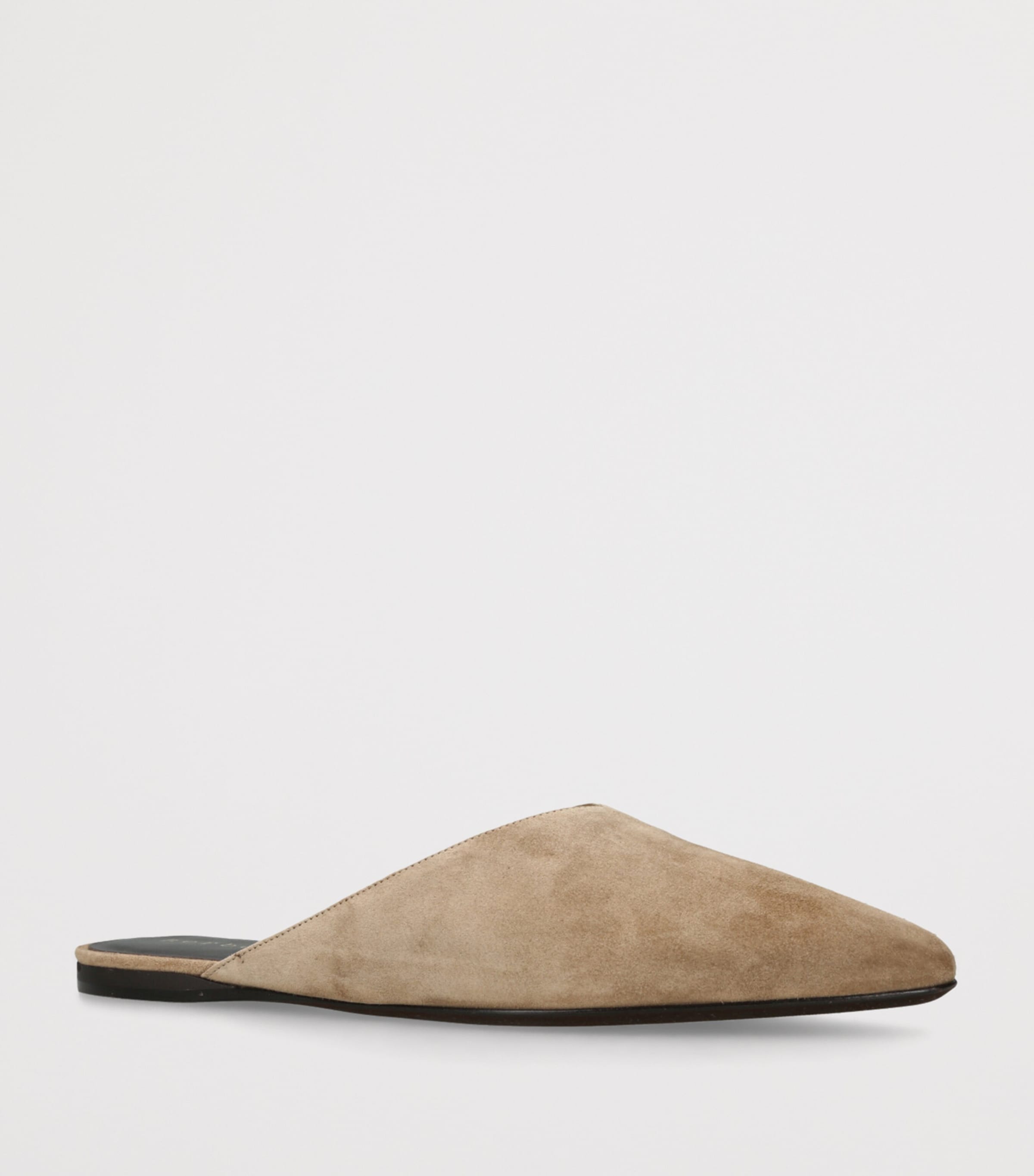 Herbert Levine Suede Home Body Mules Mid Brown Image 2