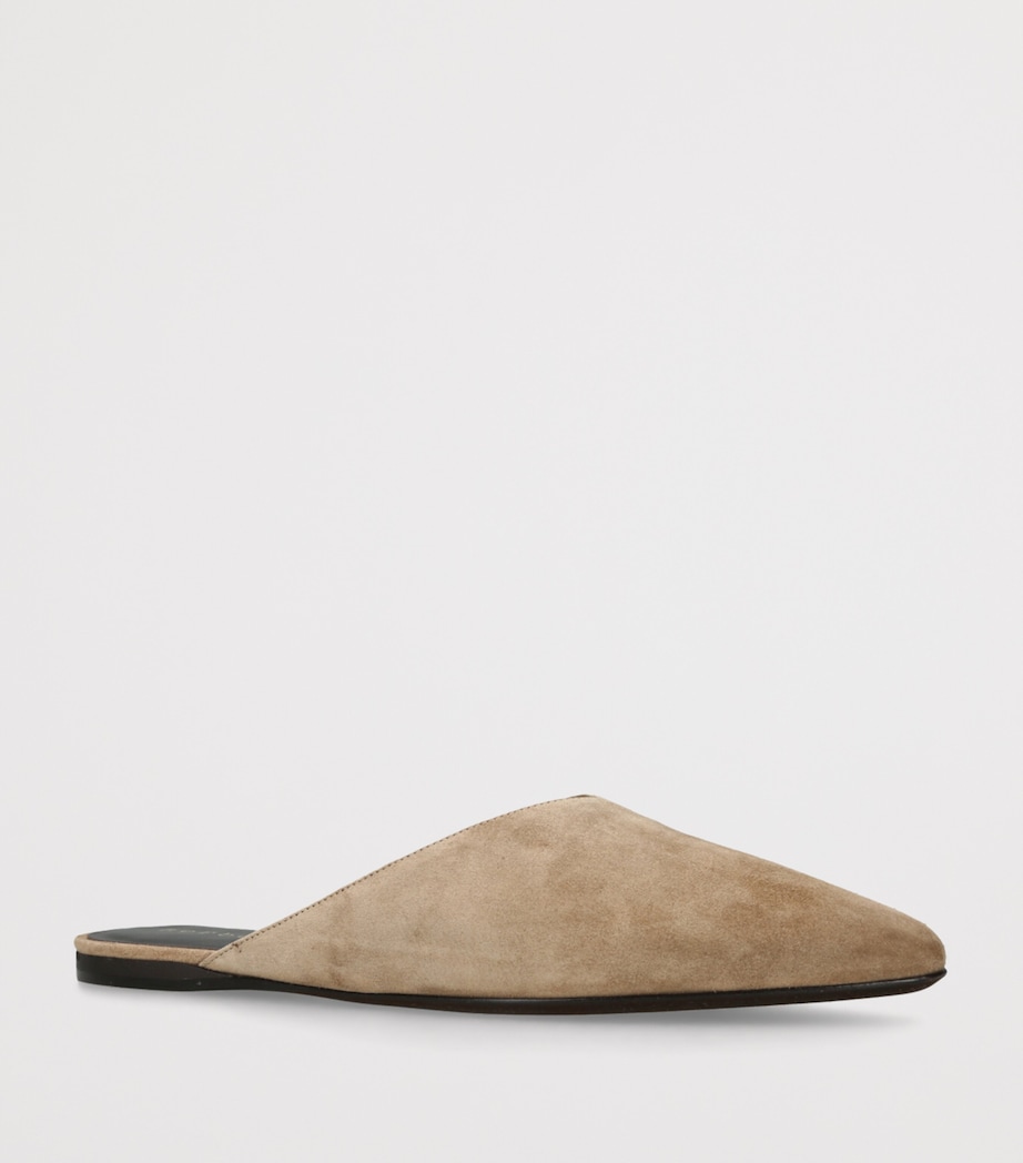 Herbert Levine Suede Home Body Mules Mid Brown Image 2