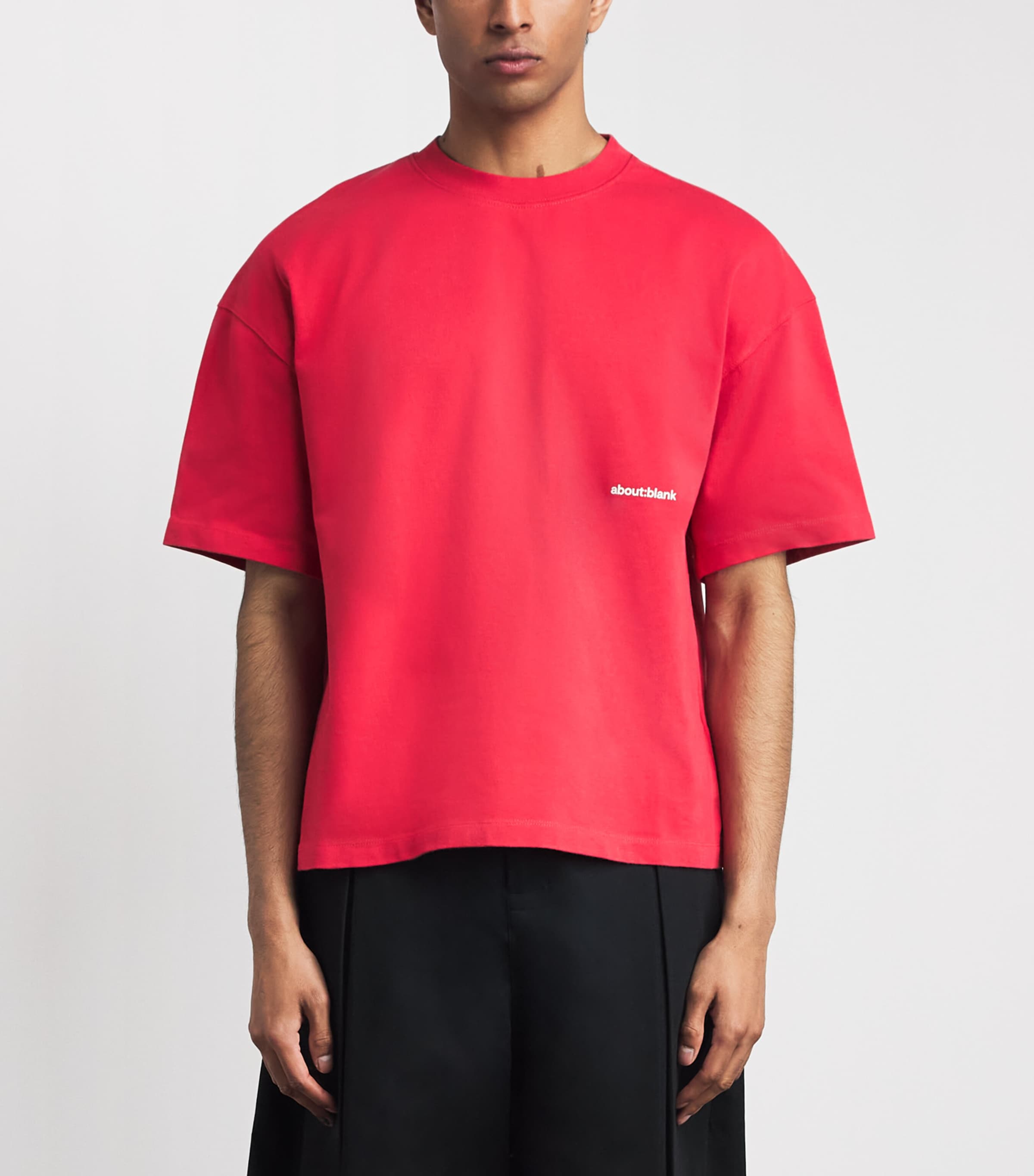 about:blank Mens Cotton Back Logo T-Shirt Red/white Image 4