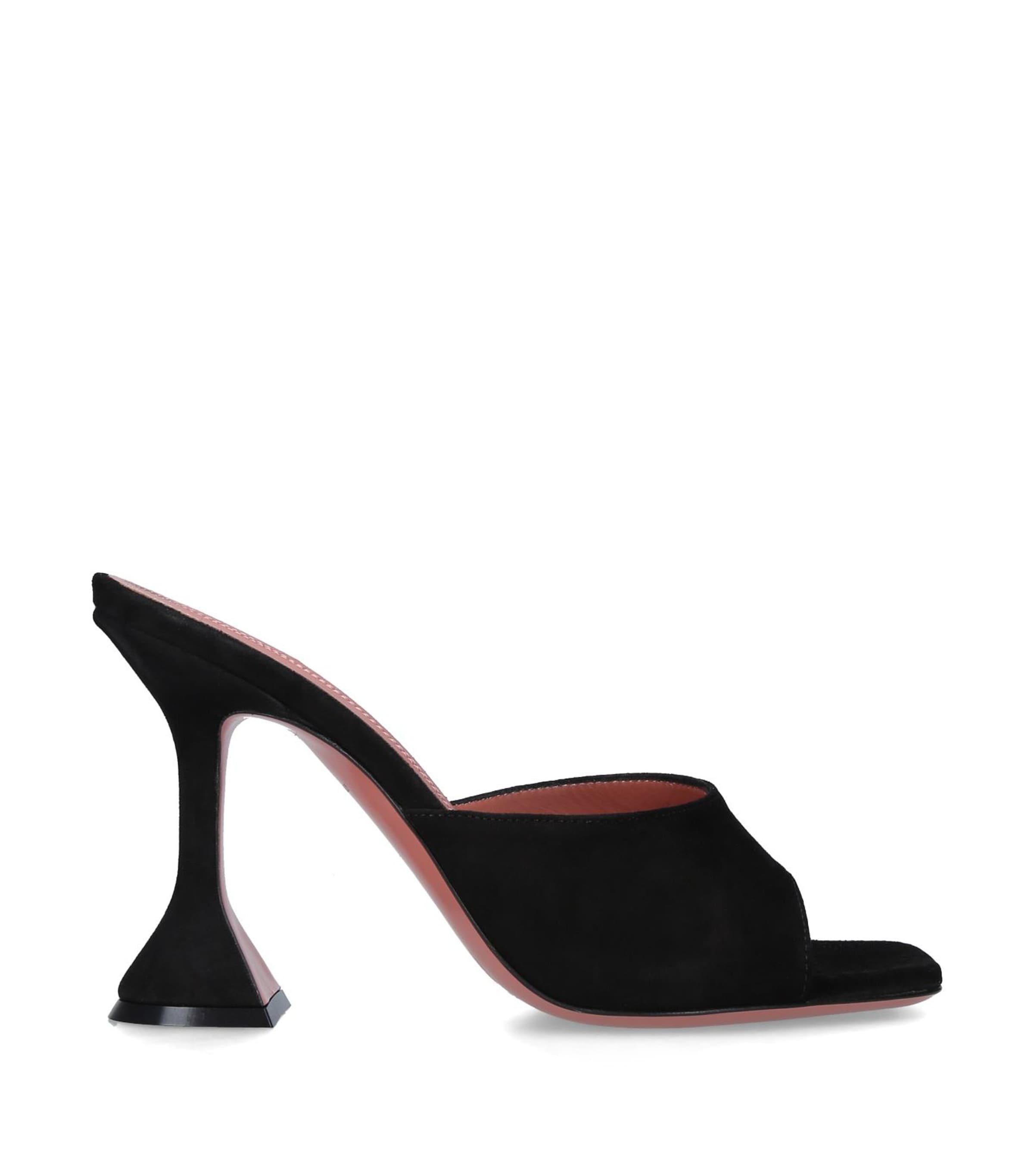 Amina Muaddi Suede Lupita Mules 95 Black Image 3