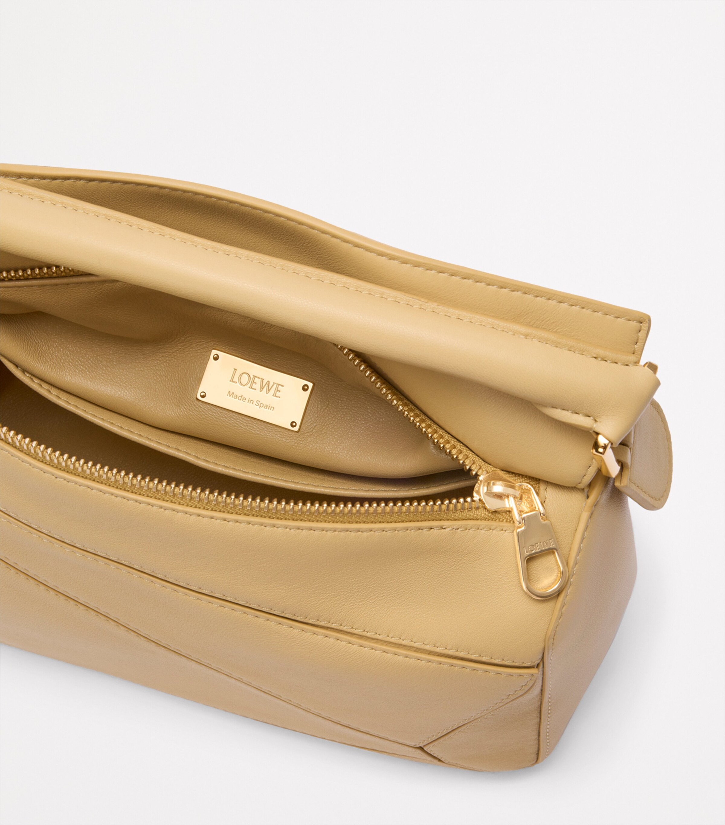 Small Leather Featherlight Puzzle Top-Handle Bag YELLOW Image 9