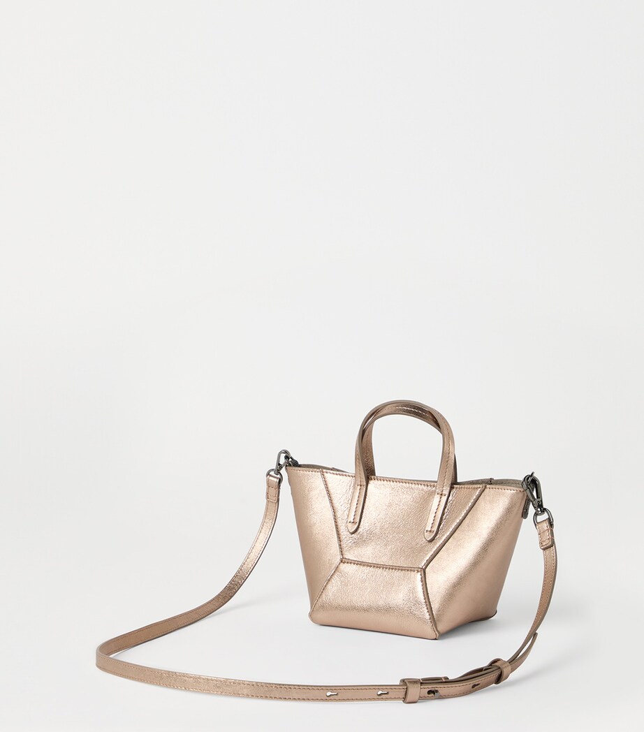 Mini Lamé Calfskin BC Duo Top-Handle Bag HAZELNUT Image 5