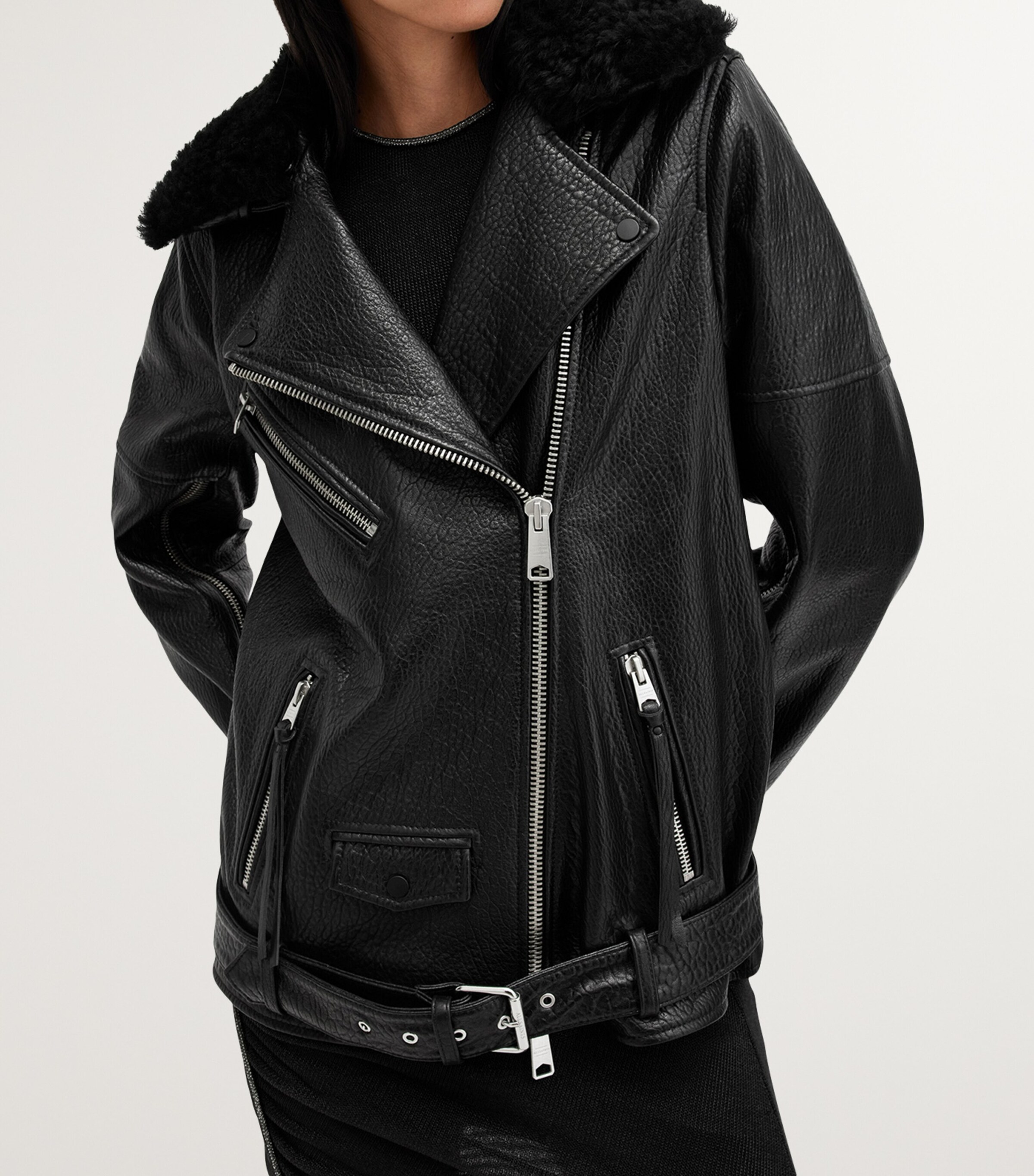 Saint Viara“羊革“未使用“LL”leather jacket Holloway Biker Leather Jacket – Haight & Ashbury