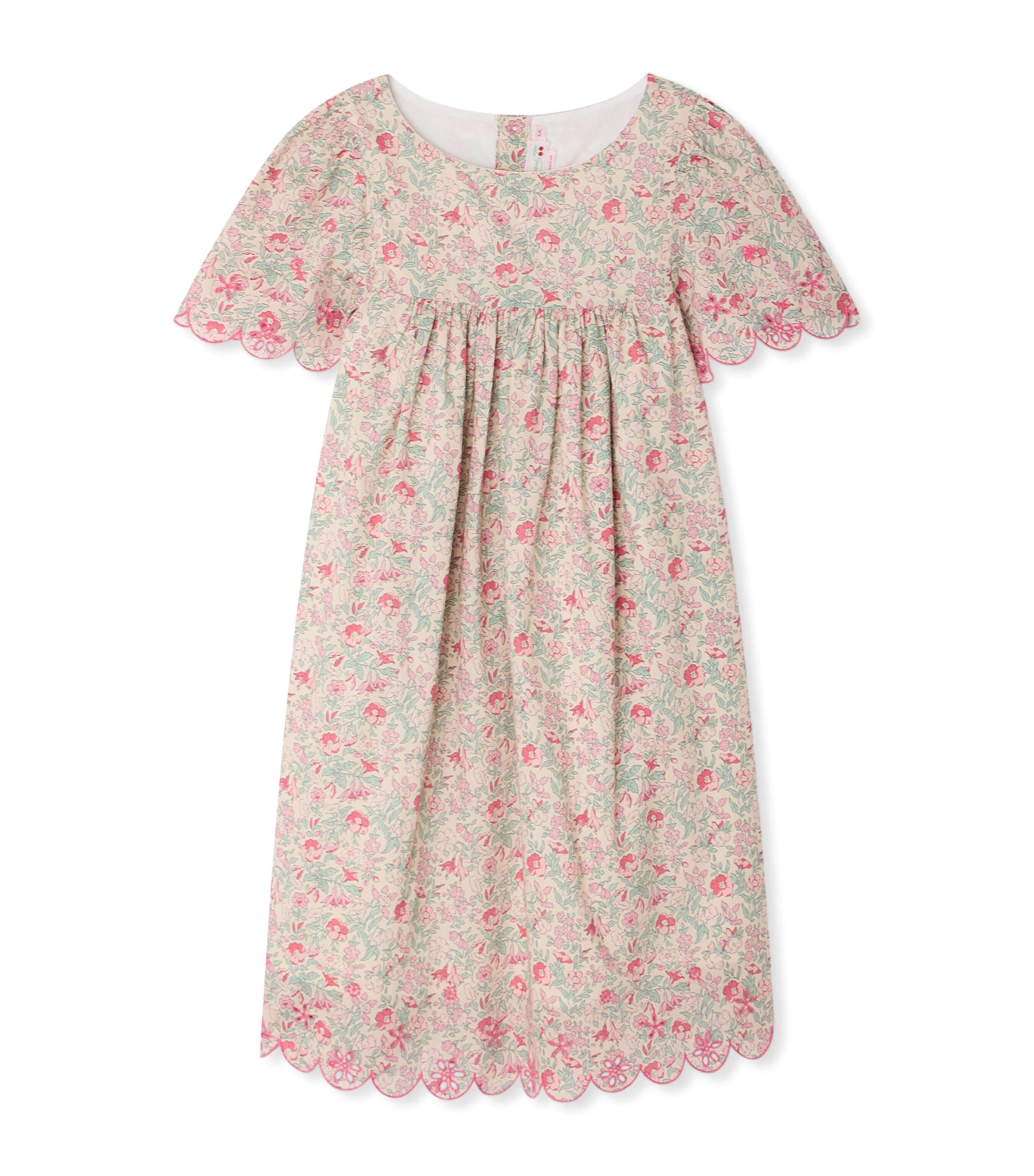 Bonpoint Cotton Floral Lysiane Dress (10-14 Years) Fl Framboise Image 1