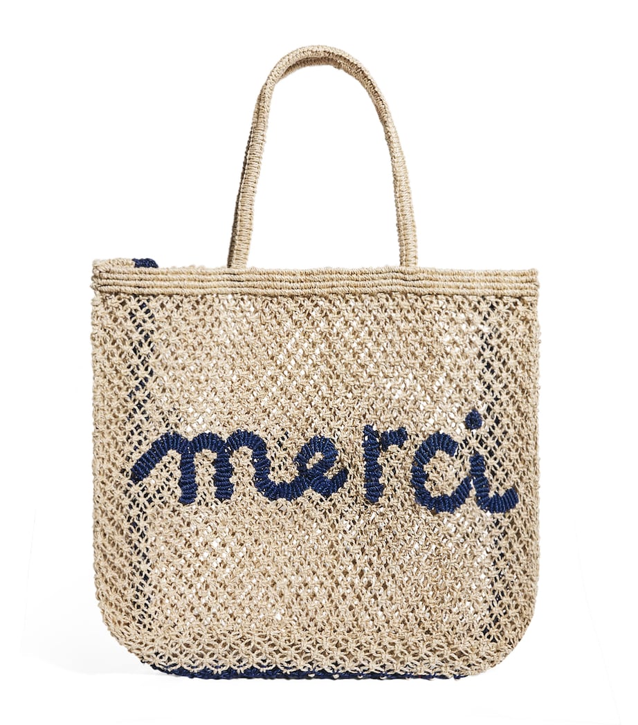 Large Jute Merci Tote Bag NATRUAL Image 1