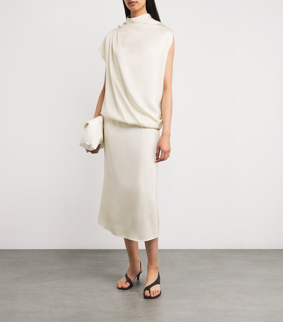 Fabiana Filippi Womens Draped Maxi Dress Burro Image 2
