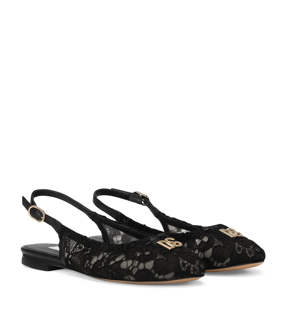 Lace Slingback Flats 80999-BLACK Image 4
