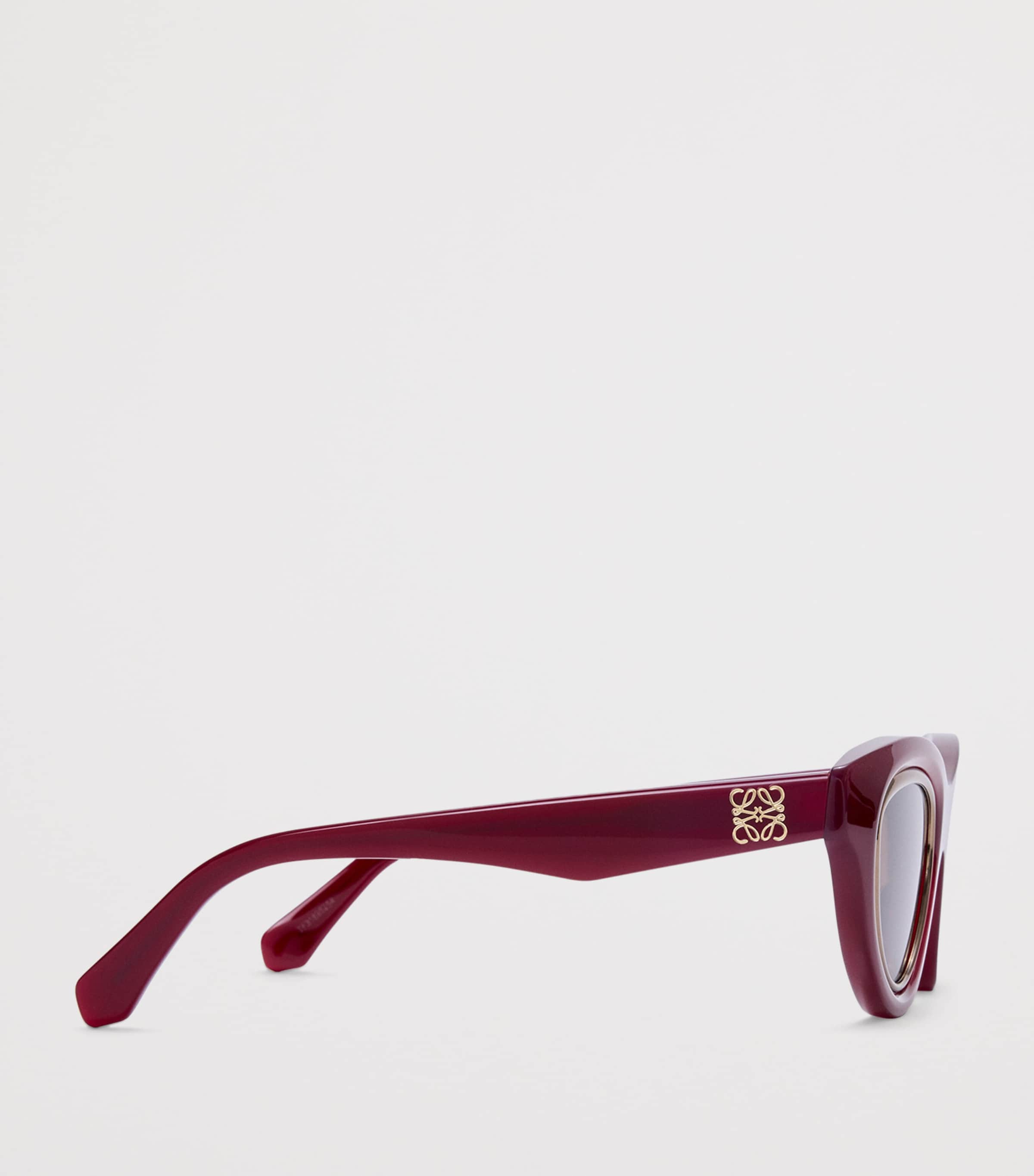 Acetate Mini Anagram Cat-Eye Sunglasses MILKY BURGUNDY Image 3