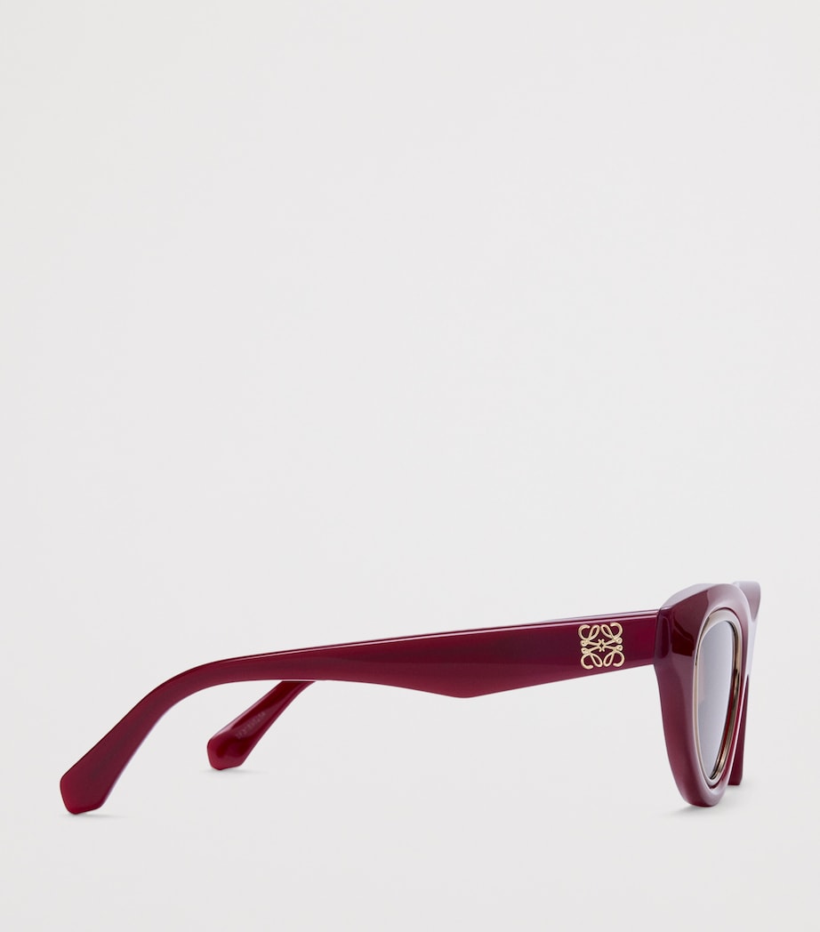Acetate Mini Anagram Cat-Eye Sunglasses MILKY BURGUNDY Image 3