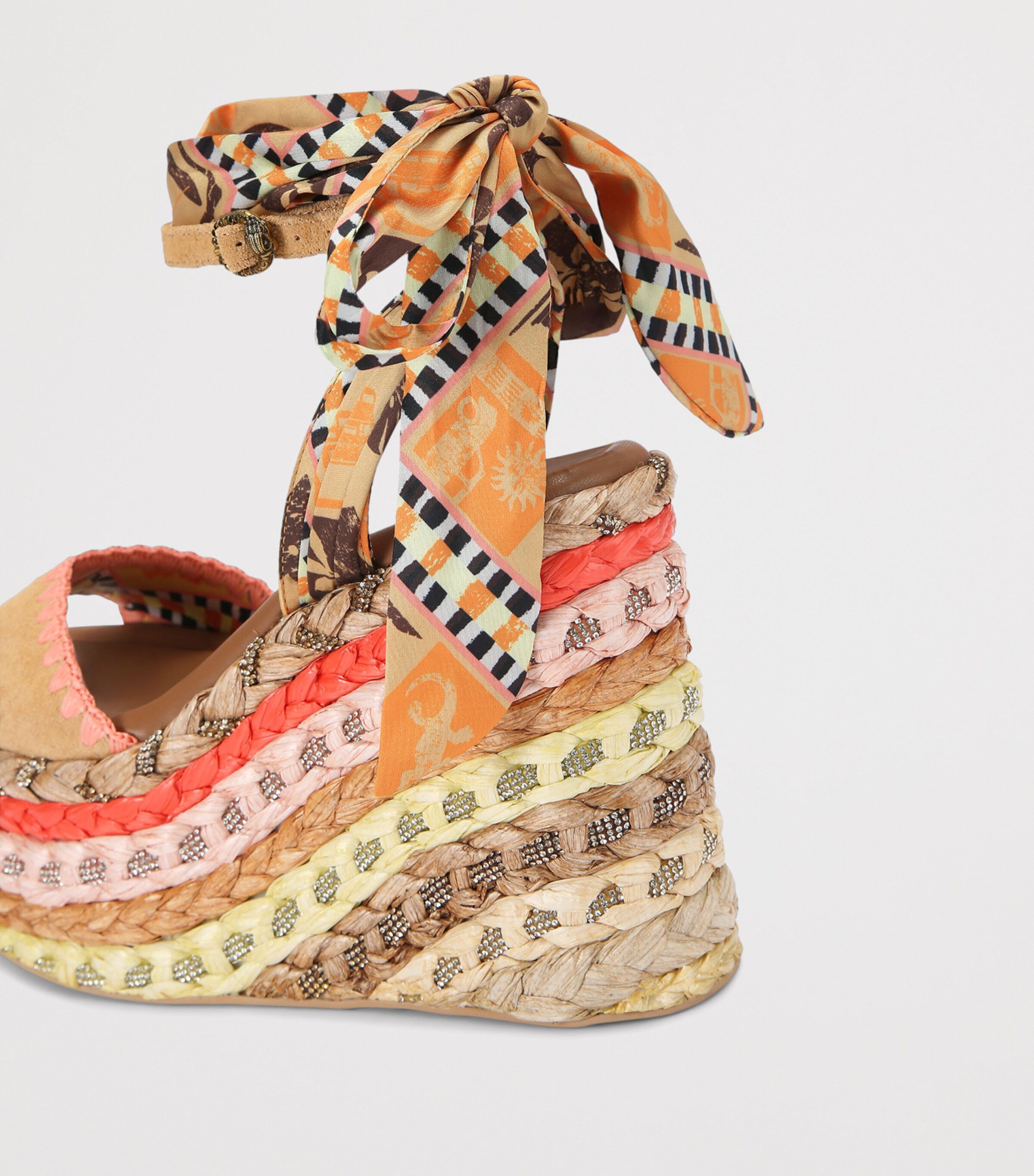 Kurt Geiger London Suede Chelsea Scarf Wedge Heel Mustard Image 4