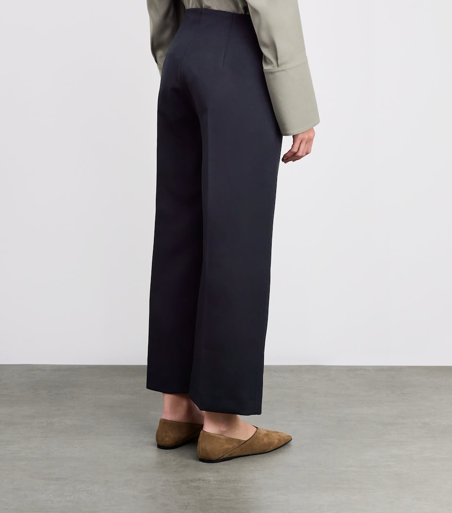 Leather-Trim Cropped Trousers ULTRAMARINE Image 4