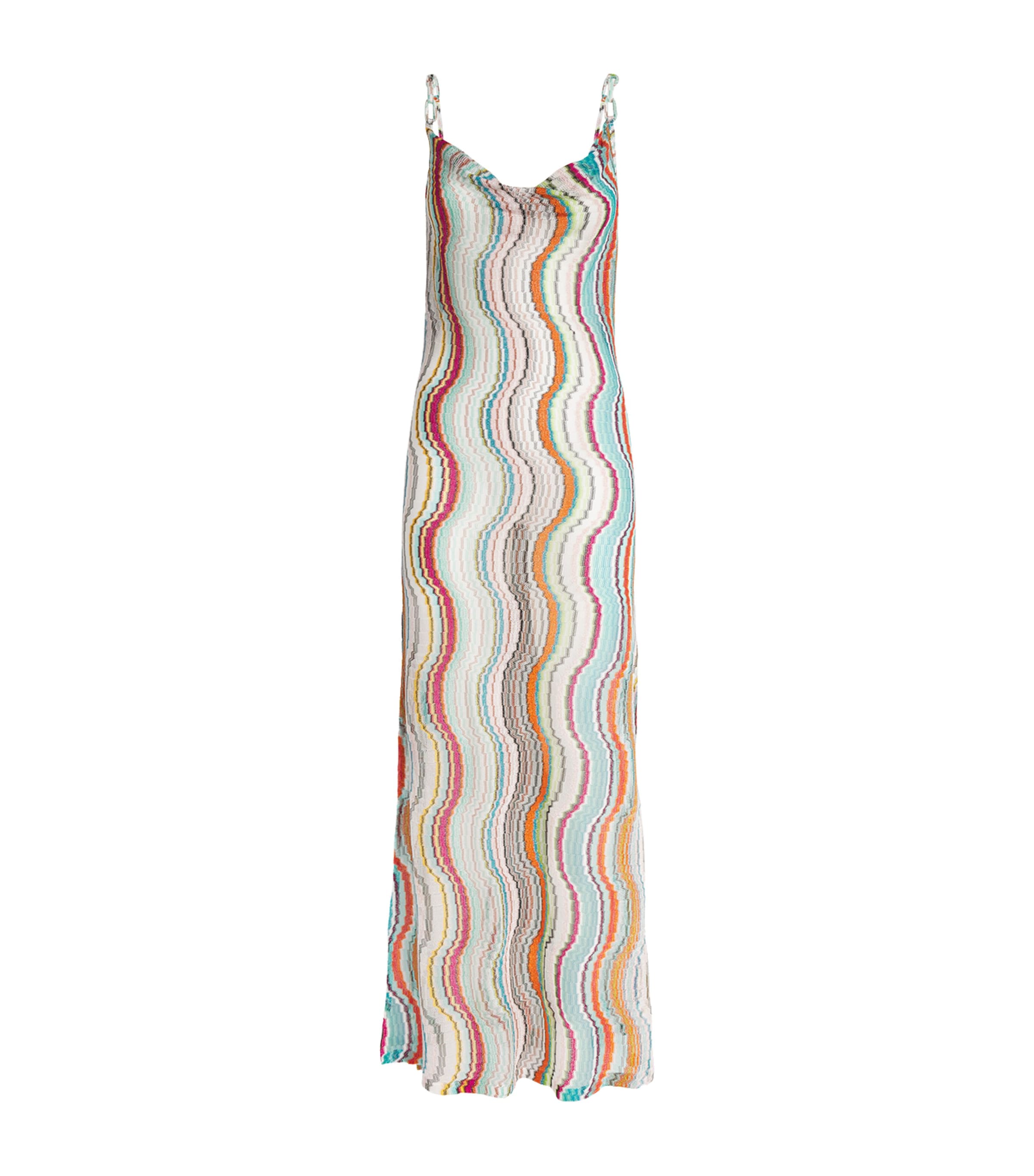 Shop Missoni Knitted Zigzag Slip Maxi Dress