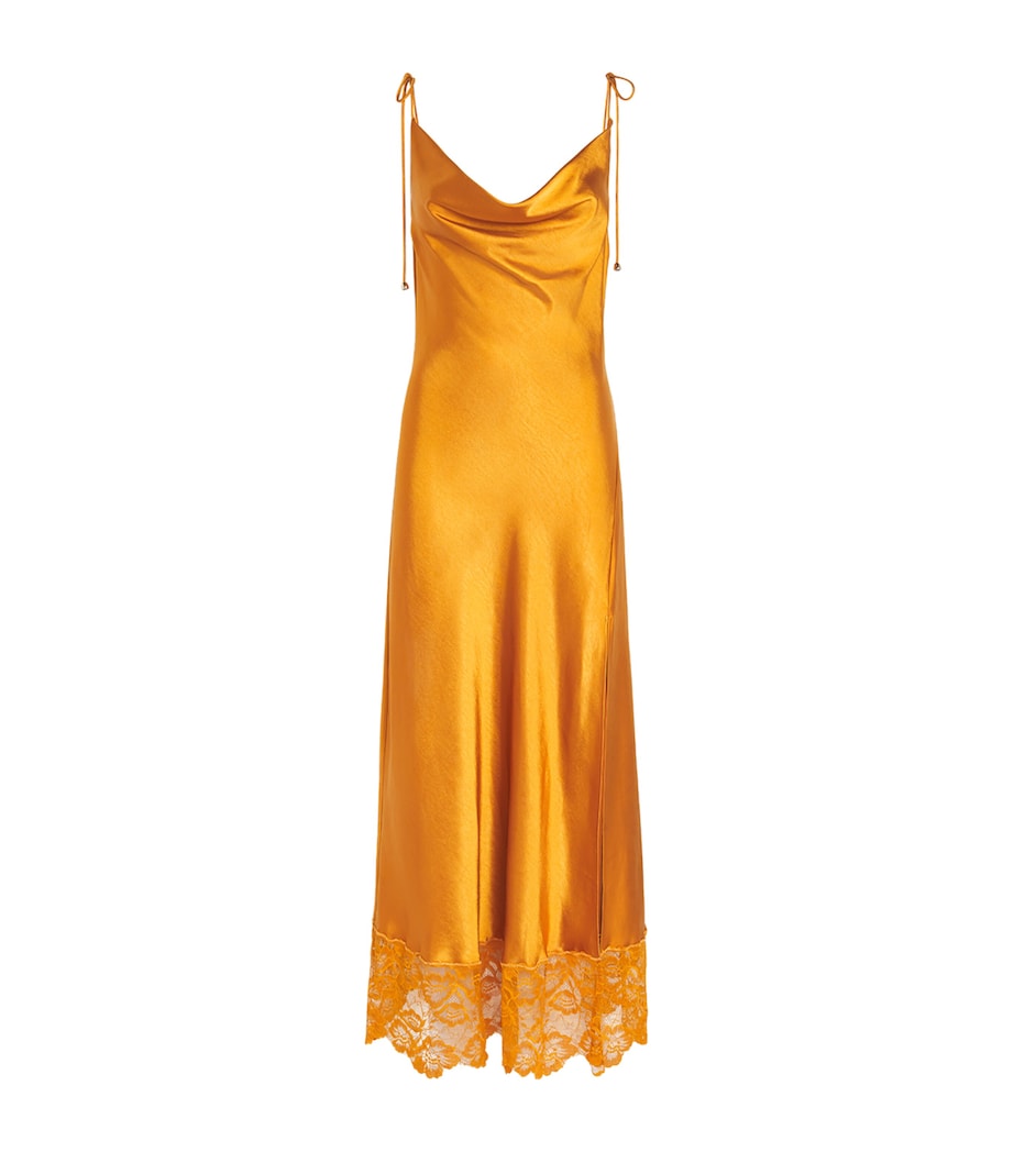 Satin-Lace Maxi Dress ORANGE Image 1