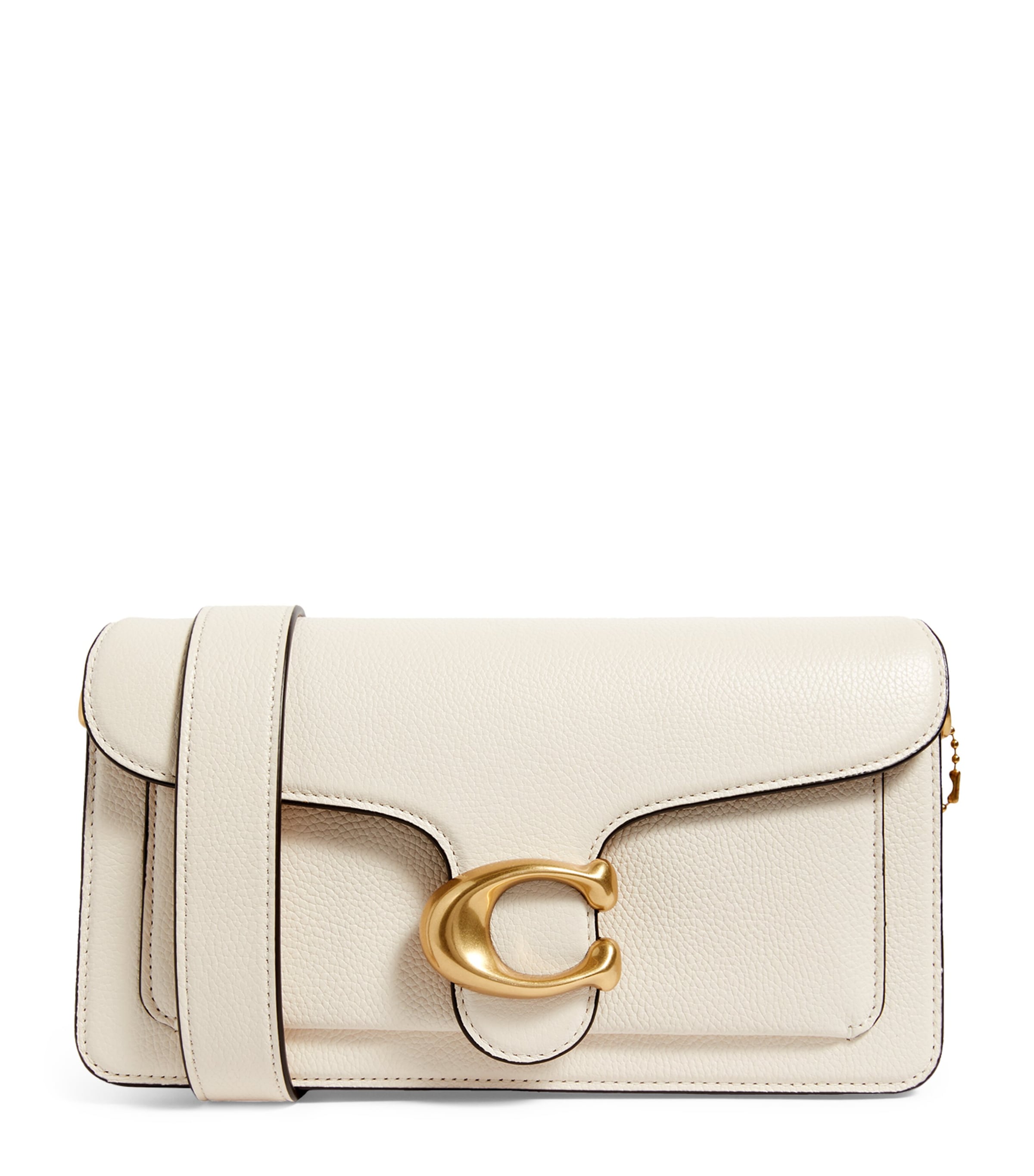 Shop Coach Pebbled Leather Tabby Shoulder Bag In White