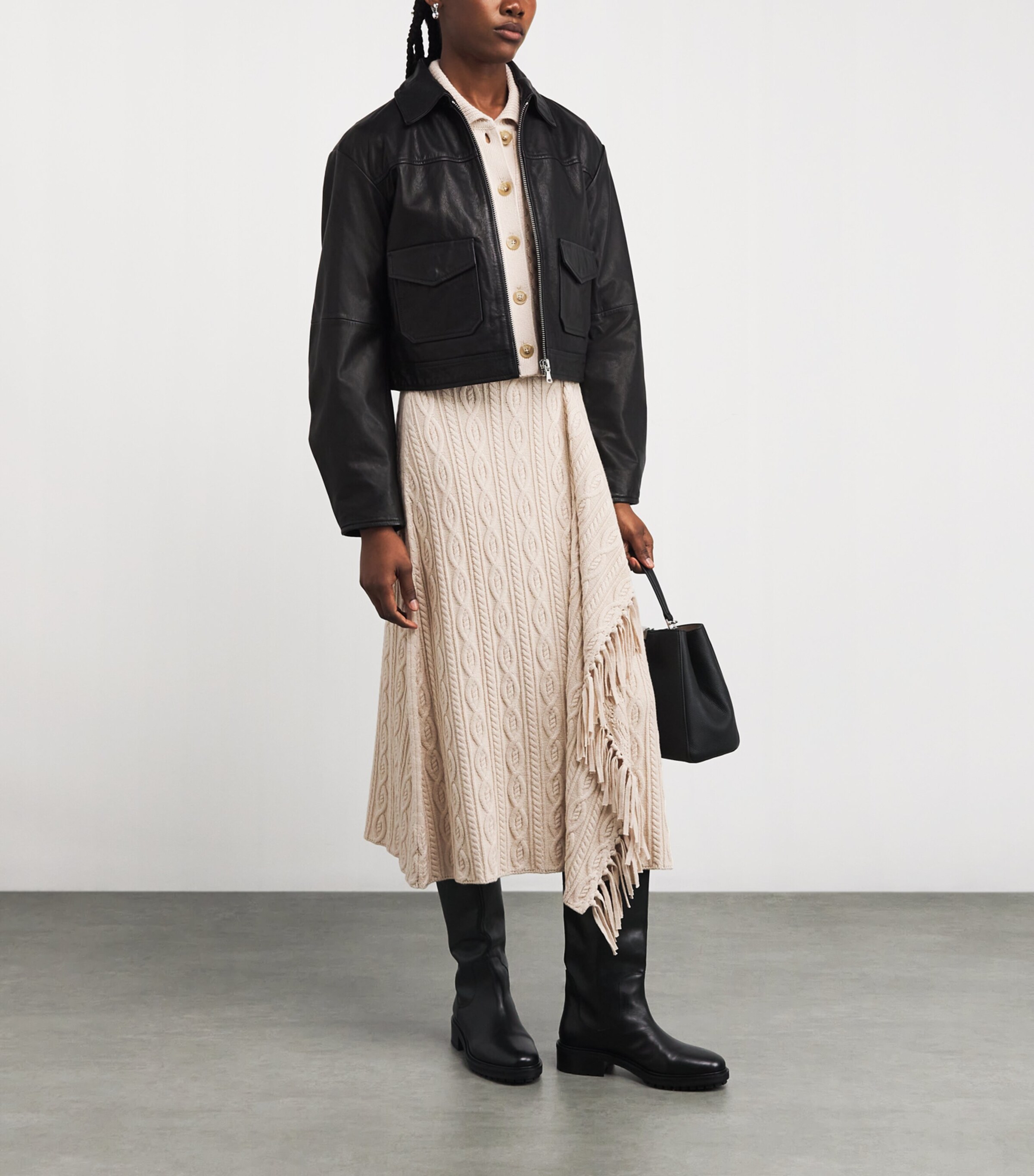 Cotton-Wool Kara Midi Skirt SAND Image 2