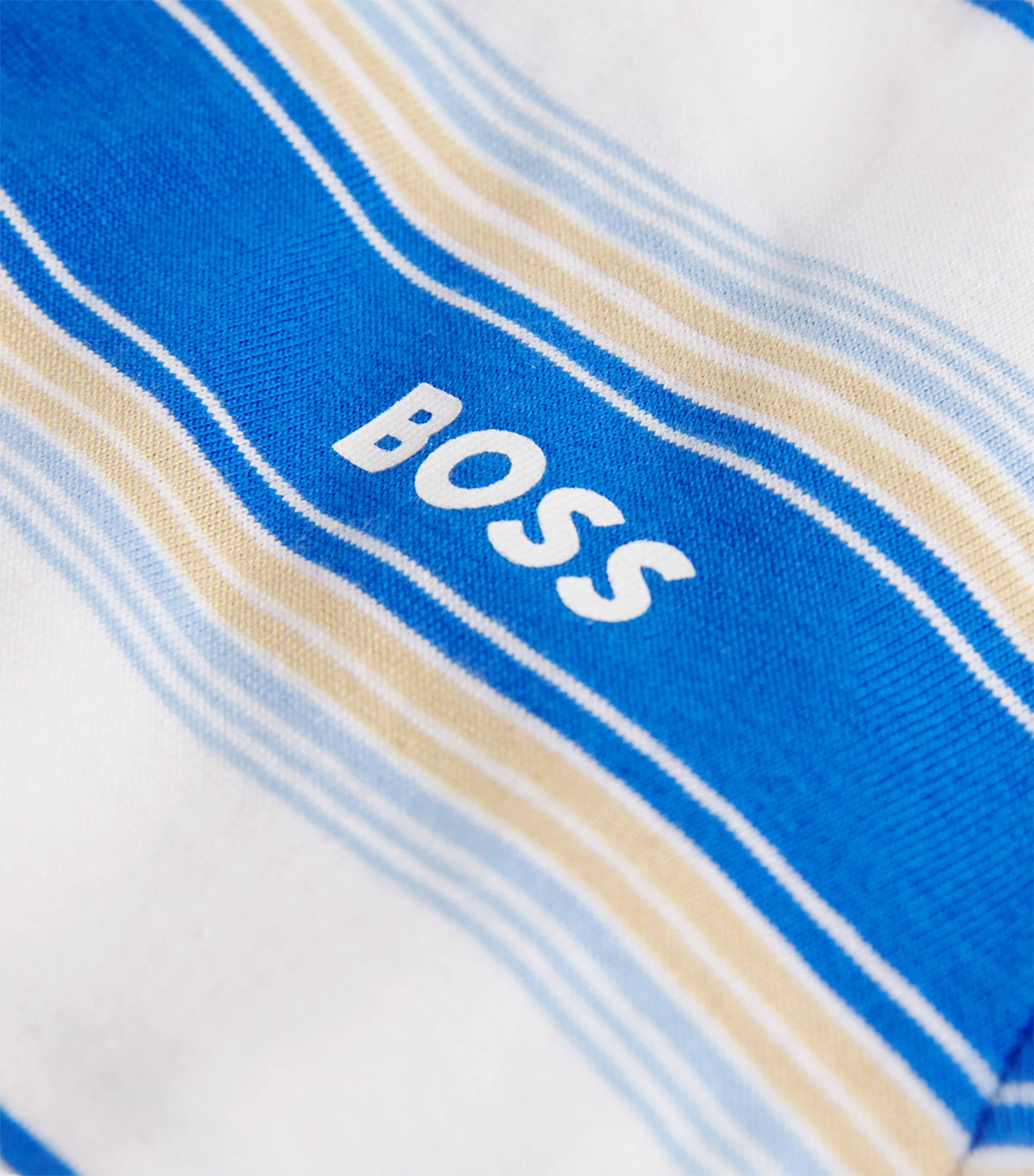 BOSS Kidswear Cotton Stripe Logo T-Shirt (3-18 Months) Pale Blue Image 3