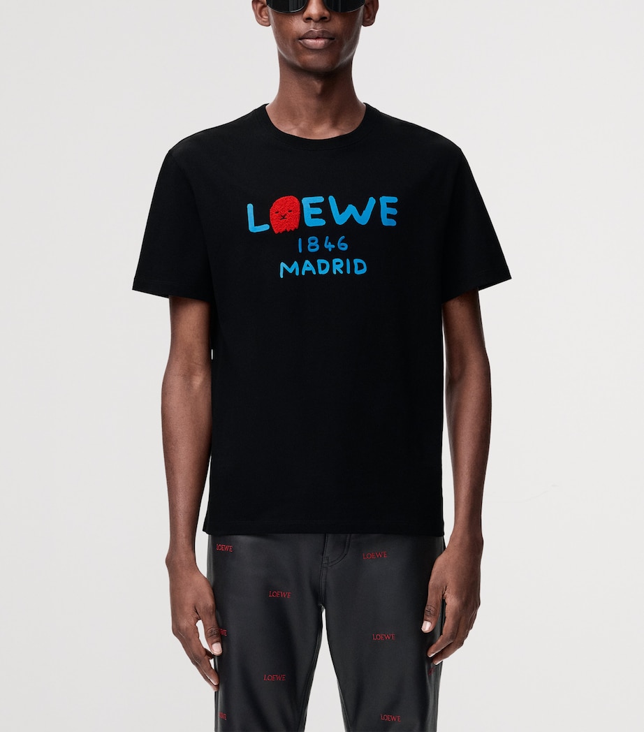 LOEWE Mens Cotton Relaxed Lion T-Shirt Black Image 3