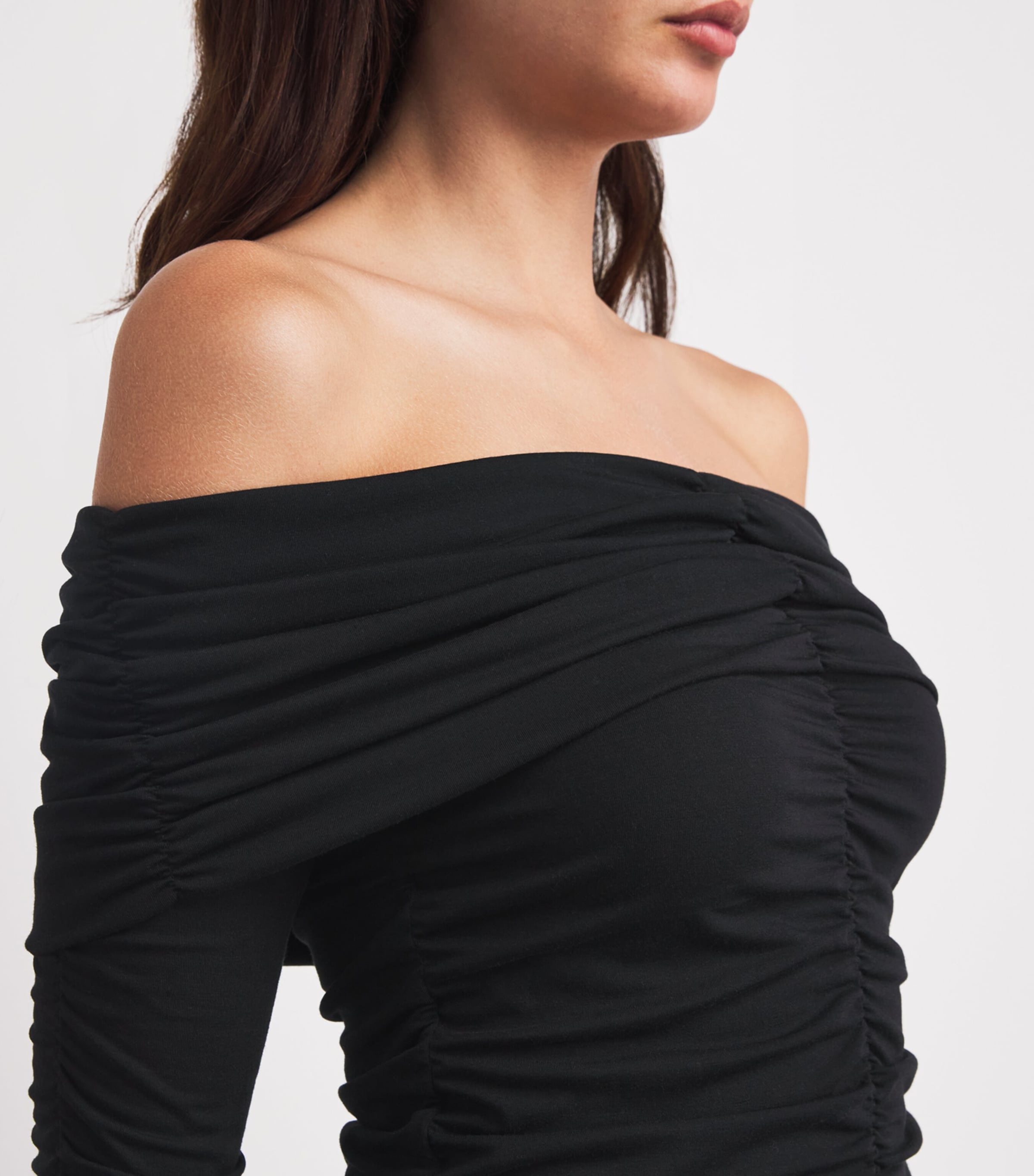 PAIGE Womens Off-The-Shoulder Naya Top Black Image 3