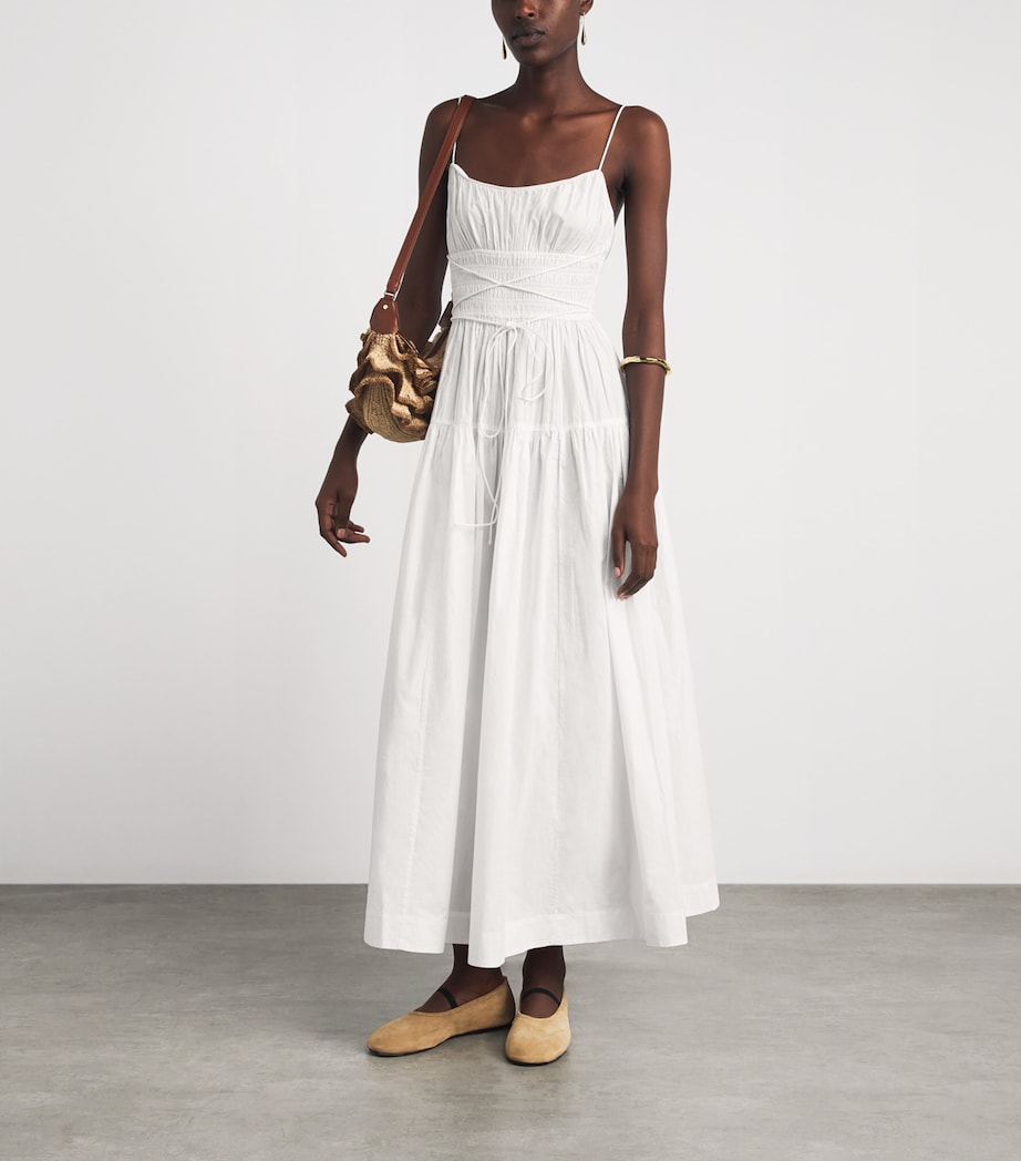 DÔEN Womens Organic Cotton Safia Midi Dress Salt Image 2