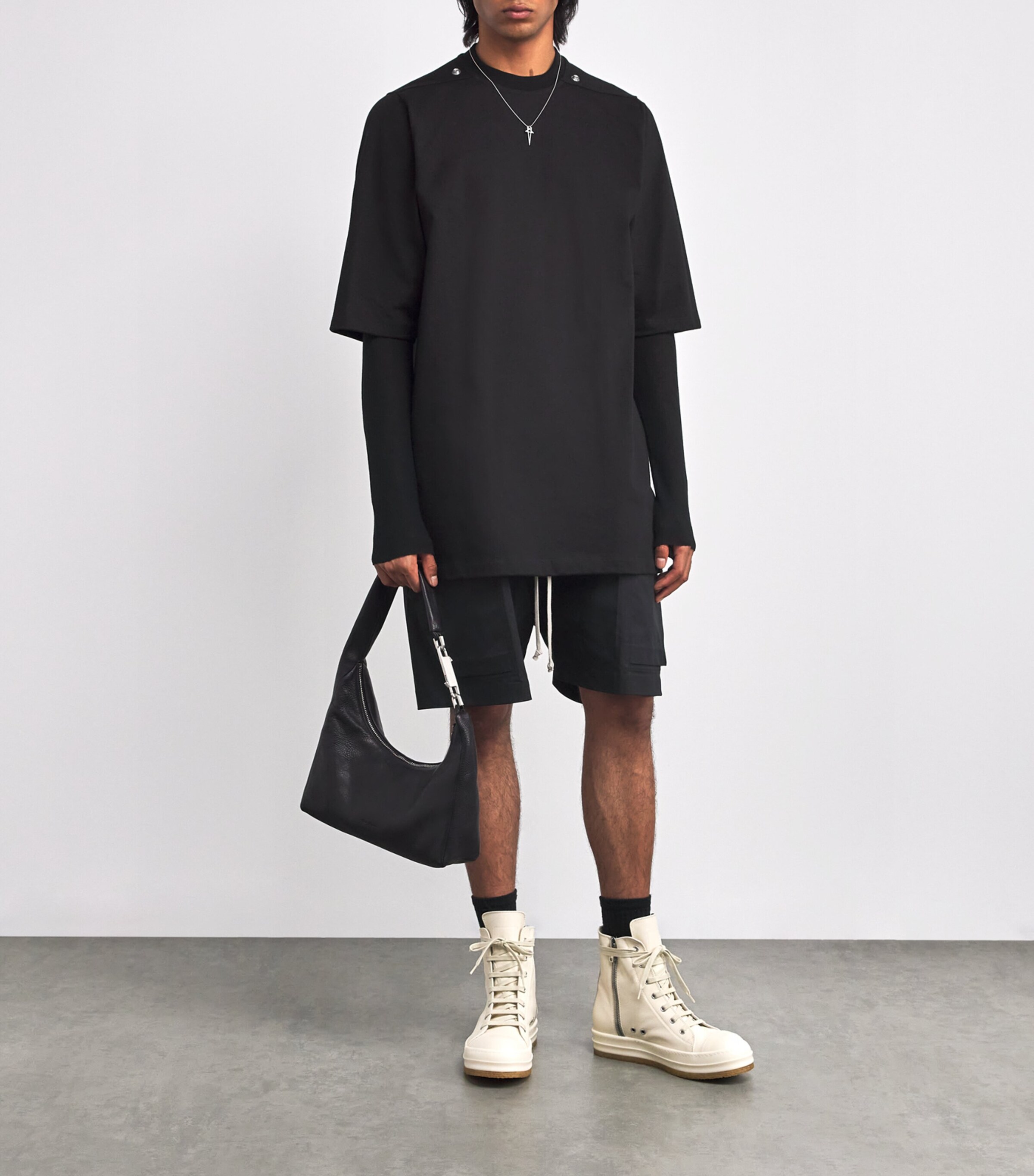 Rick Owens Mens Cotton Jumbo T-Shirt Black Image 2