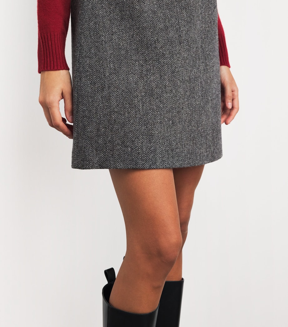 Wool A-Line Skirt DARK GREY Image 6