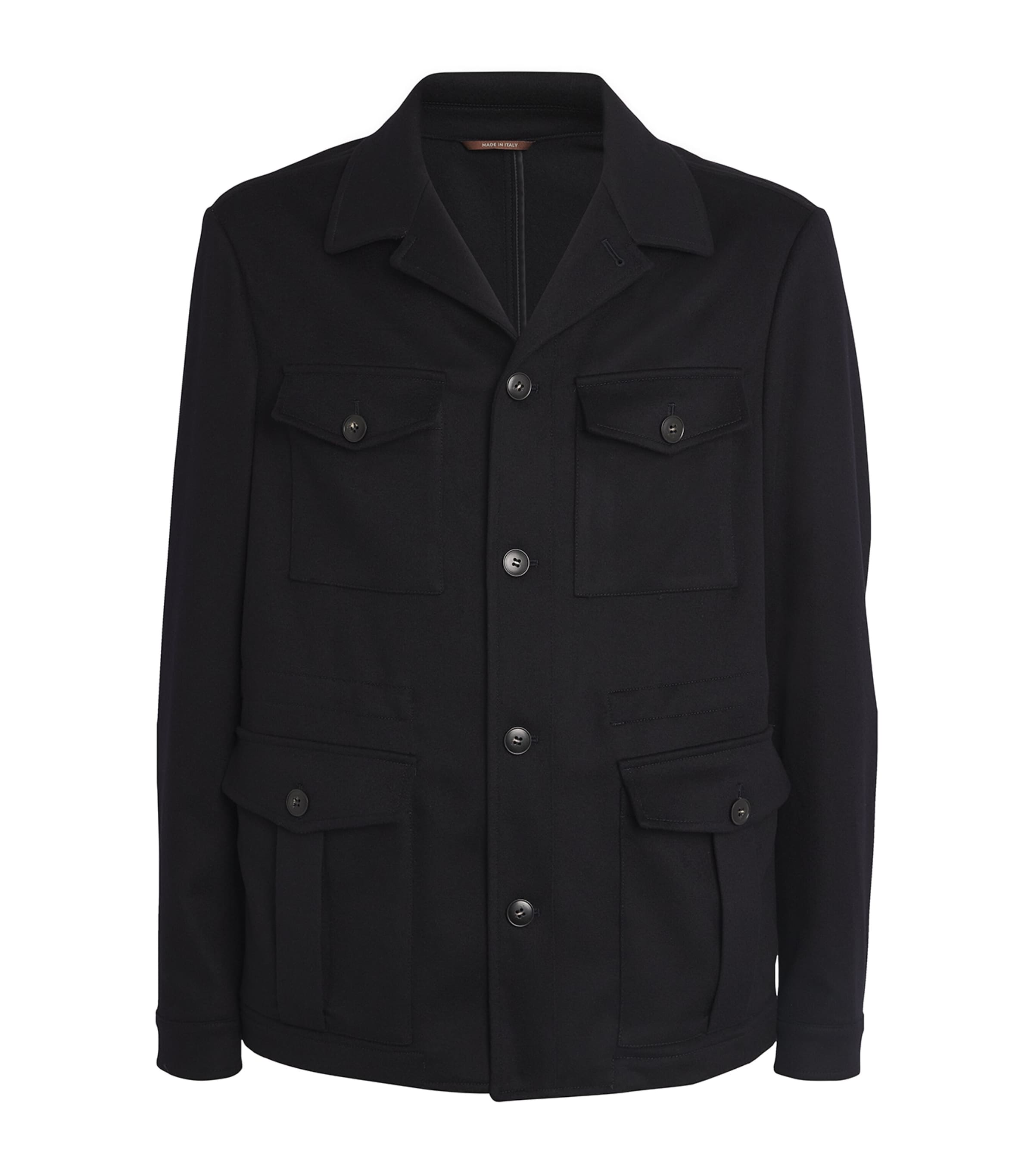 Shop Canali Cashmere Field Jacket In Navy