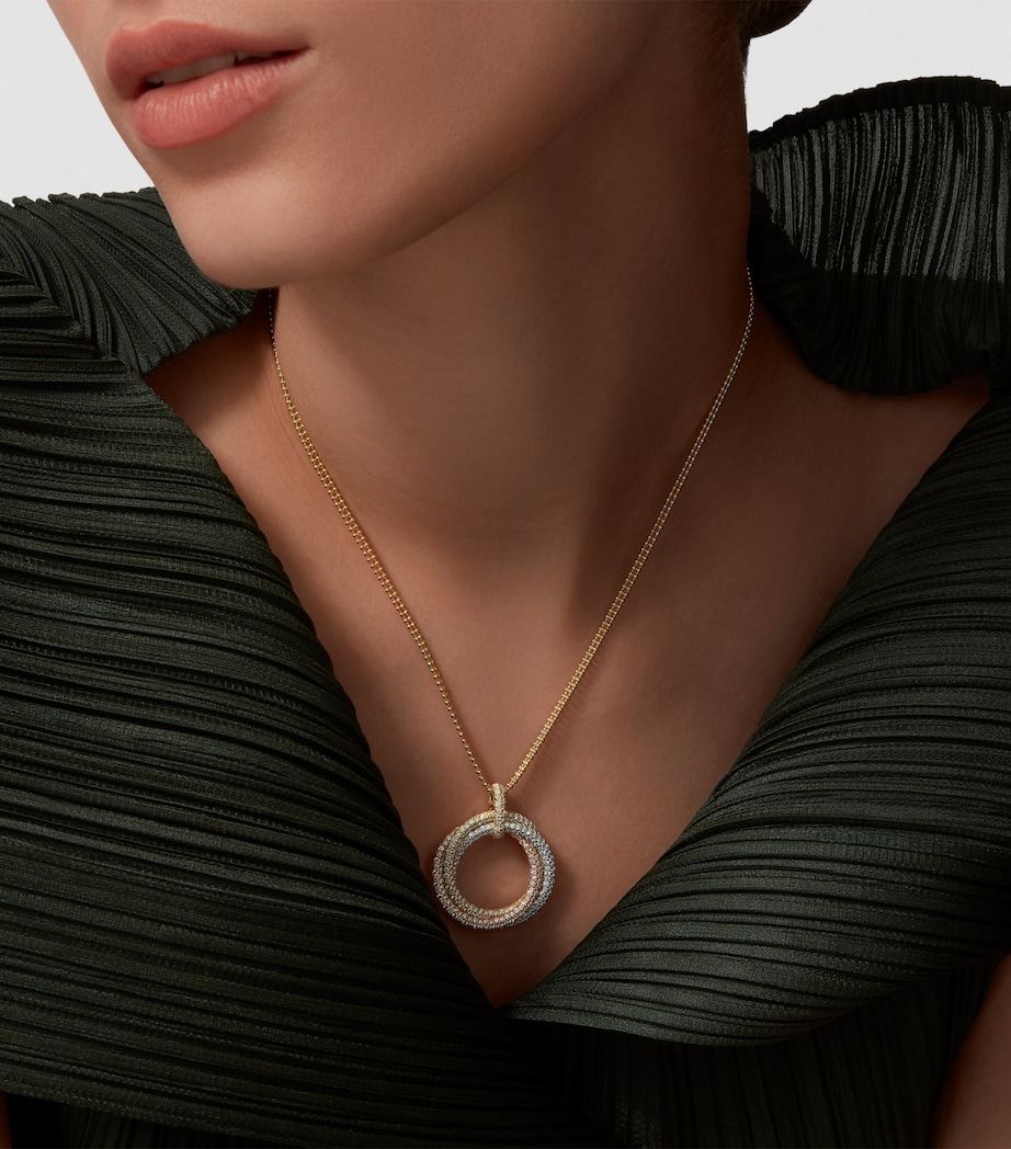 Mixed Gold and Diamond Trinity Necklace MIXED GOLD Image 2