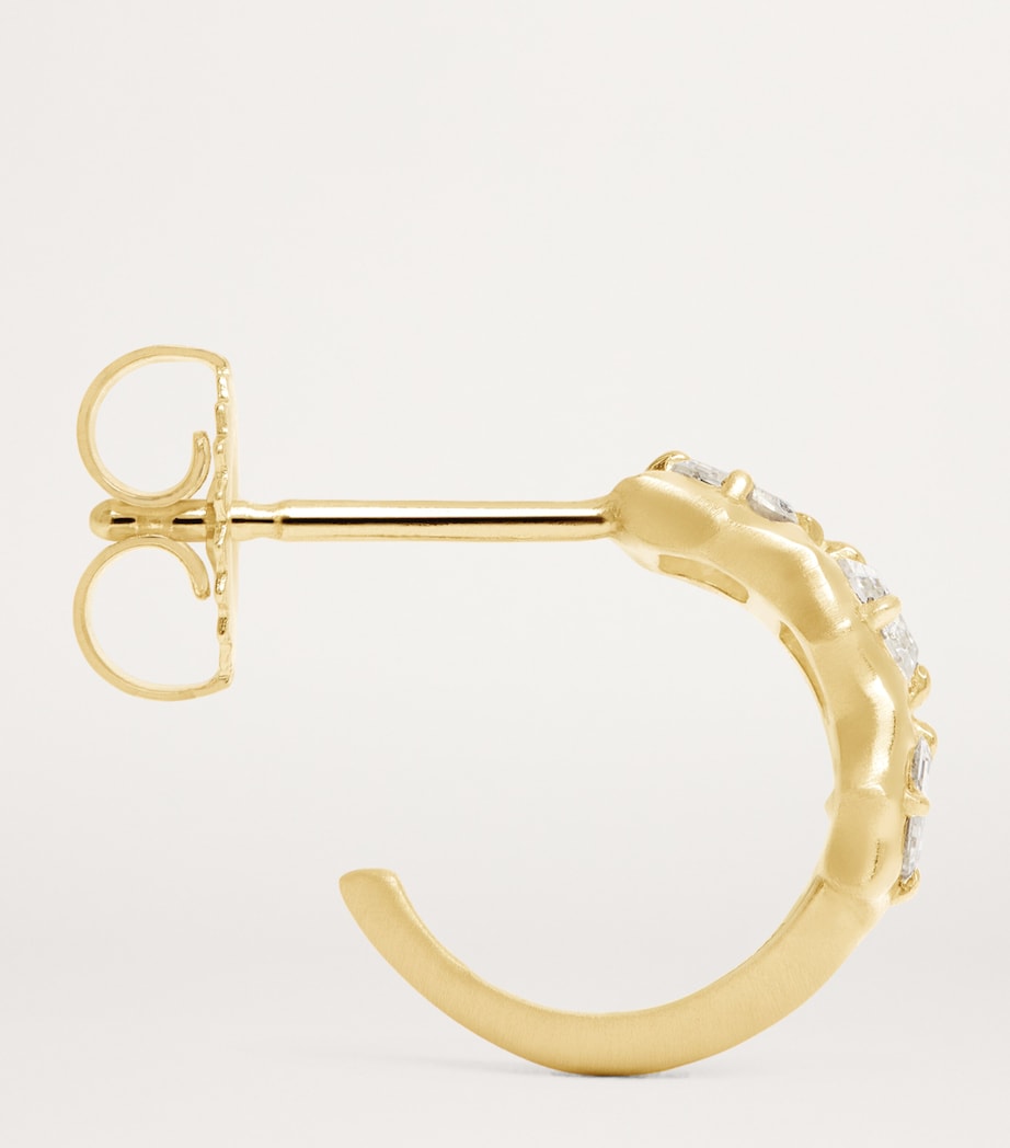 Small Yellow Gold and Diamond Alchemy Vanguard Hoop Earrings YELLOW GOLD Image 4