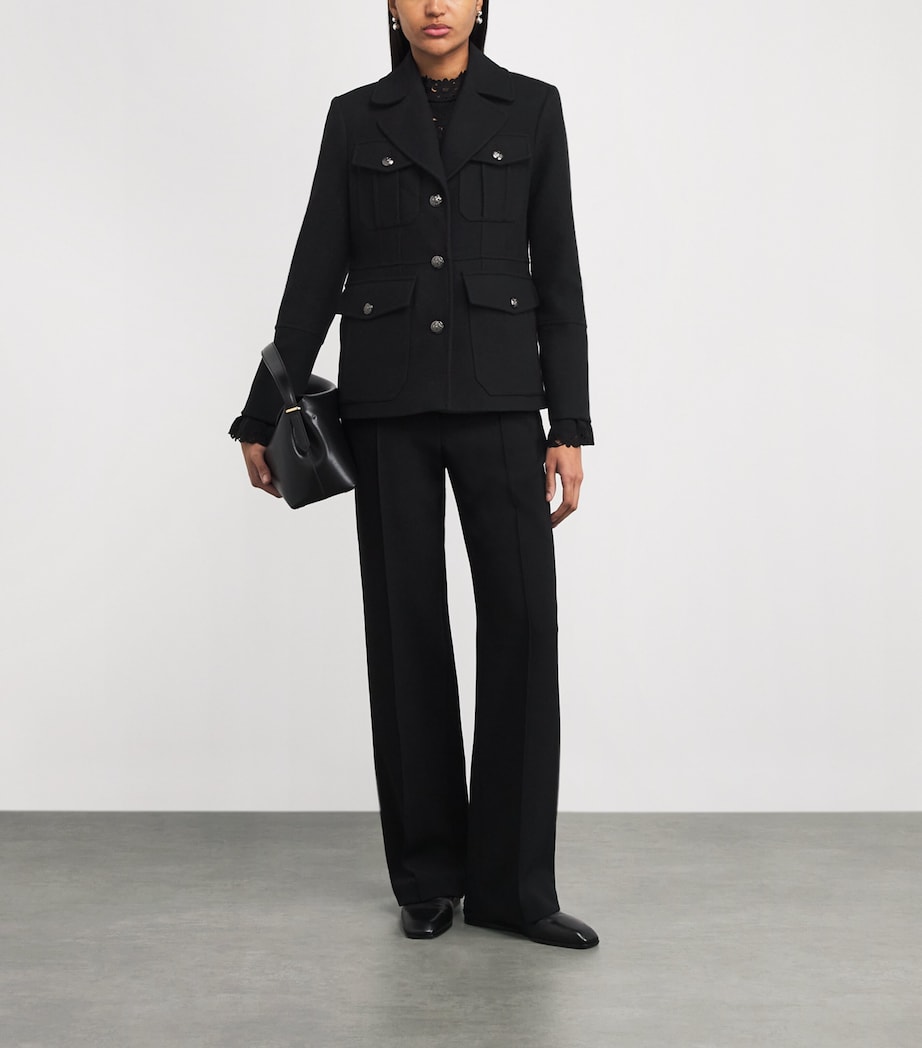 Wool-Blend Four-Pocket Jacket BLACK Image 2