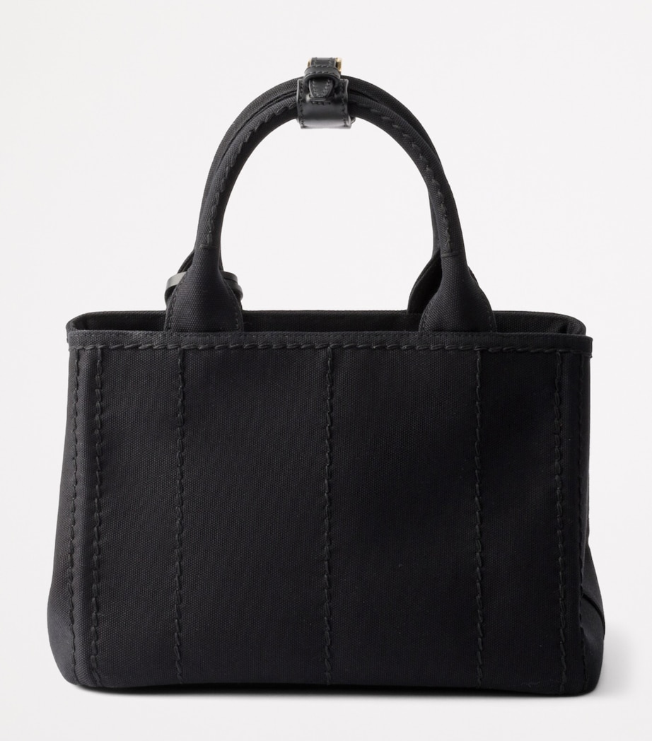 Prada Small Cotton Canvas Top-Handle Bag Image 3
