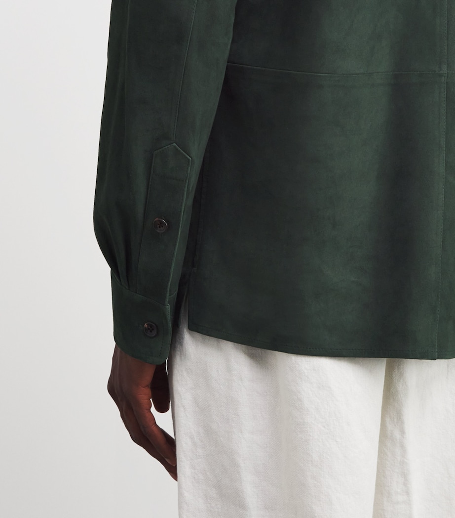 Suede Barron Overshirt EQUINE GREEN Image 6