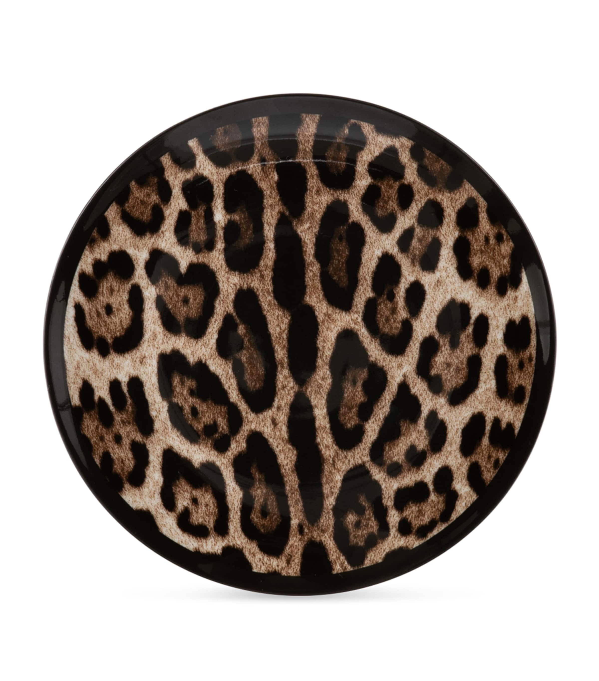 Dolce & Gabbana Set Of Two Leopard Print Bread Plates