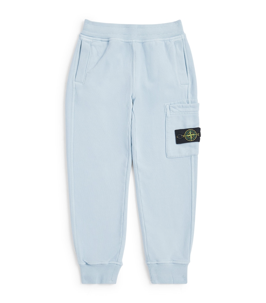 Stone Island Junior Cotton Badge Sweatpants (2-14 Years) Powder Blue Image 1
