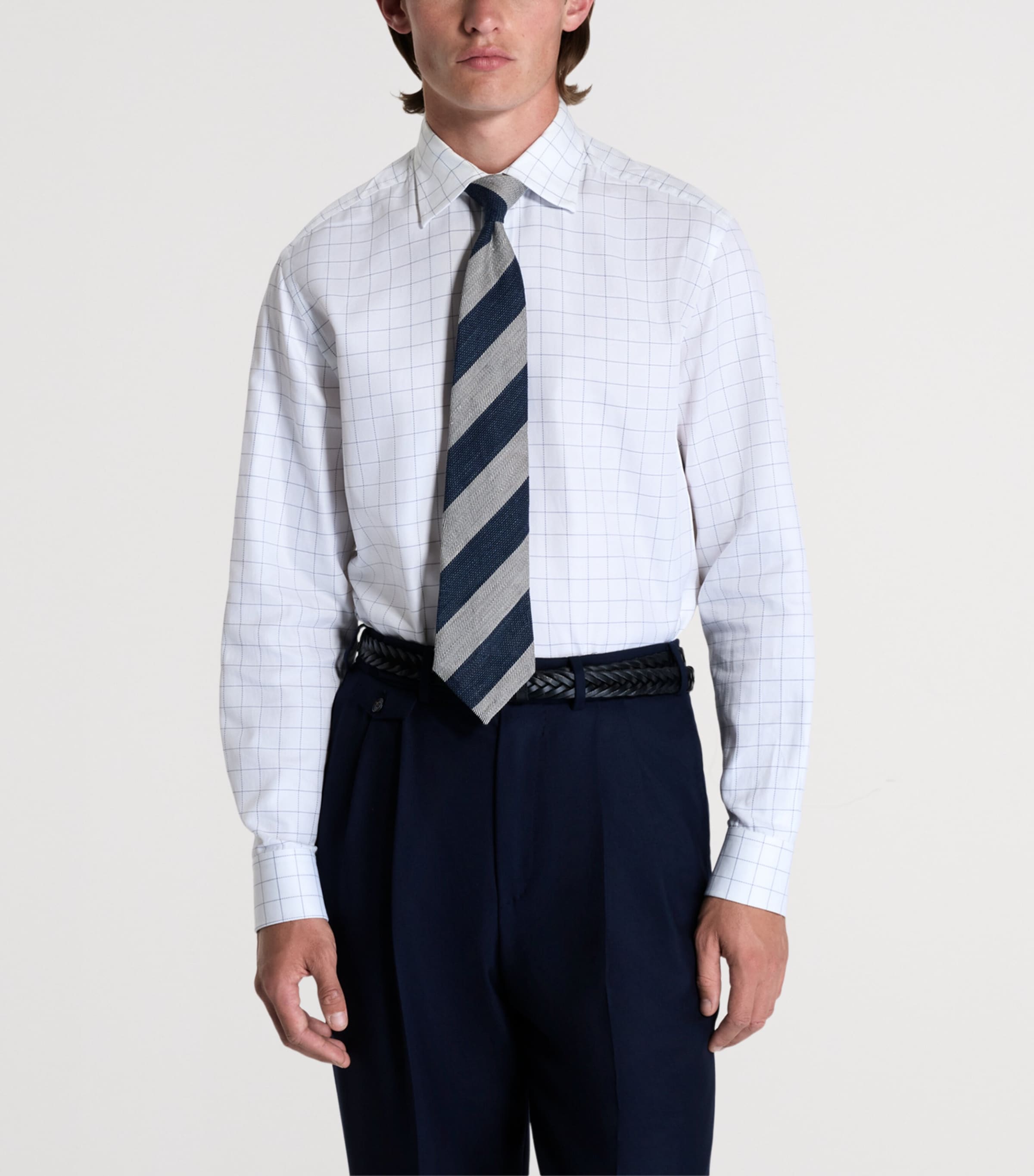 Dunhill Mens Cotton Check Shirt Image 4