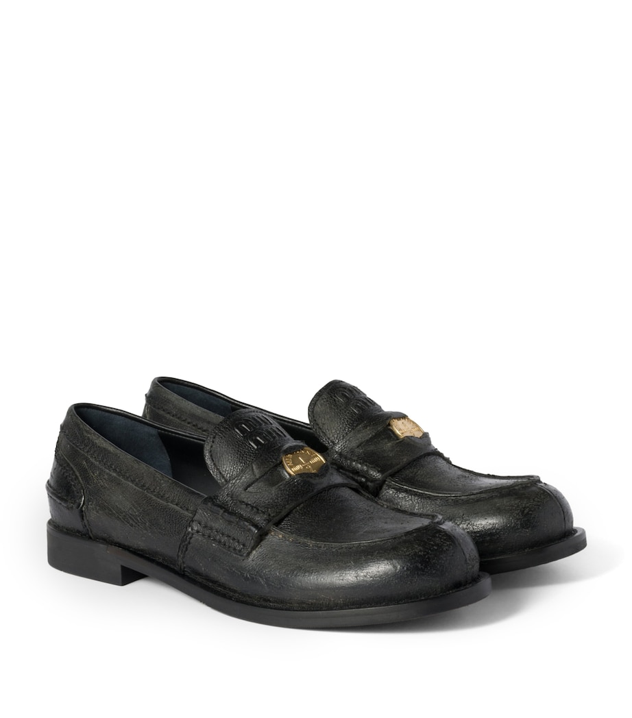 Leather Penny Loafers F0002 Image 1