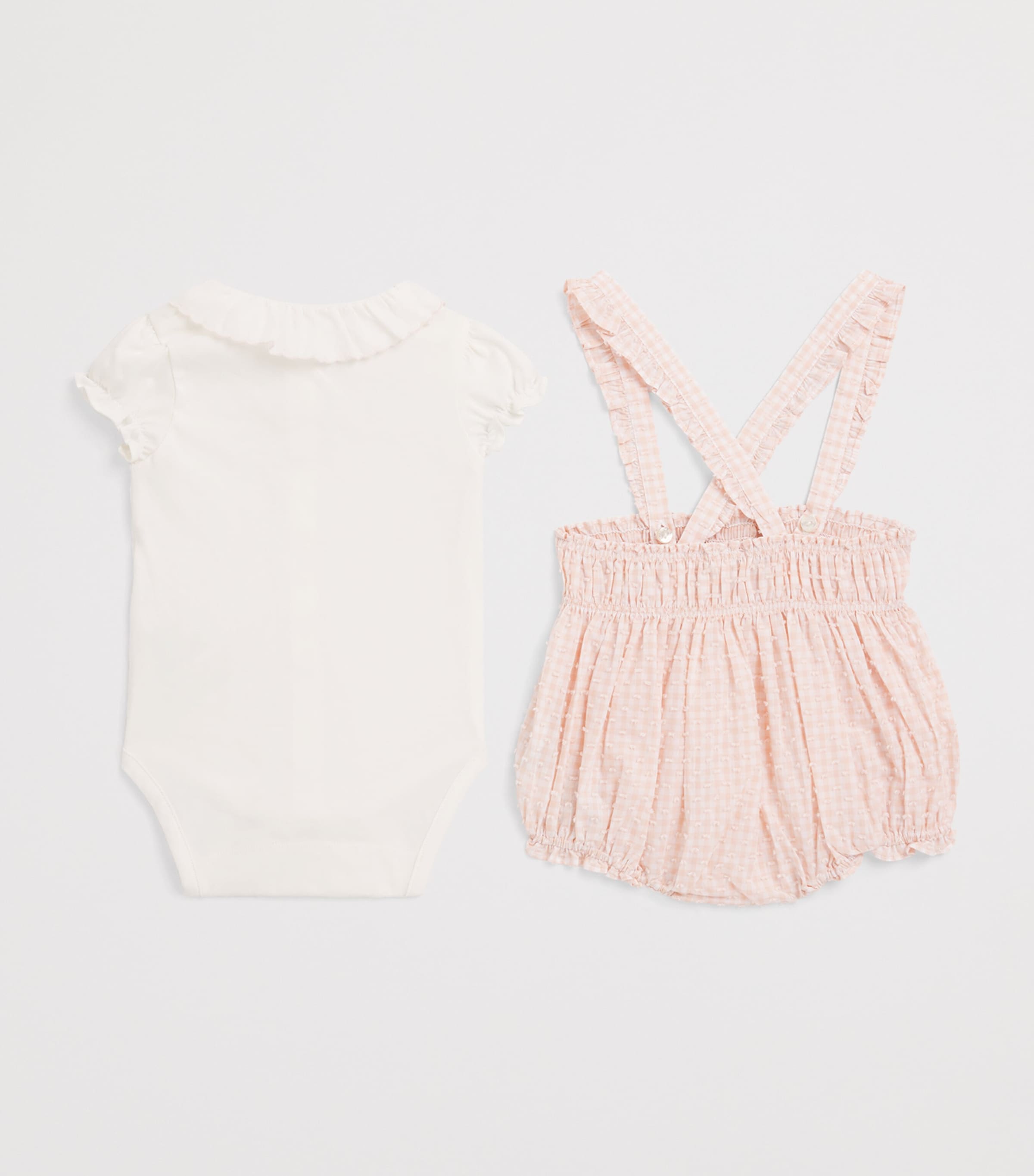 Cotton Gingham Bodysuit and Bloomers (0-18 Months) 30ROSÉE Image 2