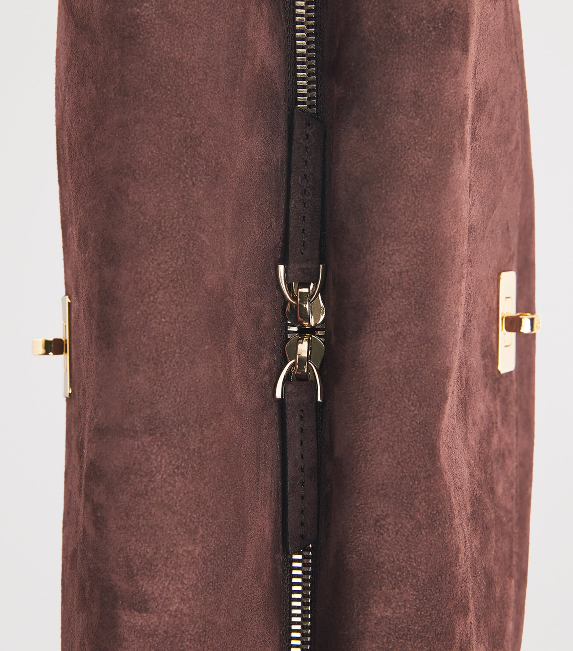 Sandro Paris Suede Le Grand Bazaar Top-Handle Bag Brown Image 5