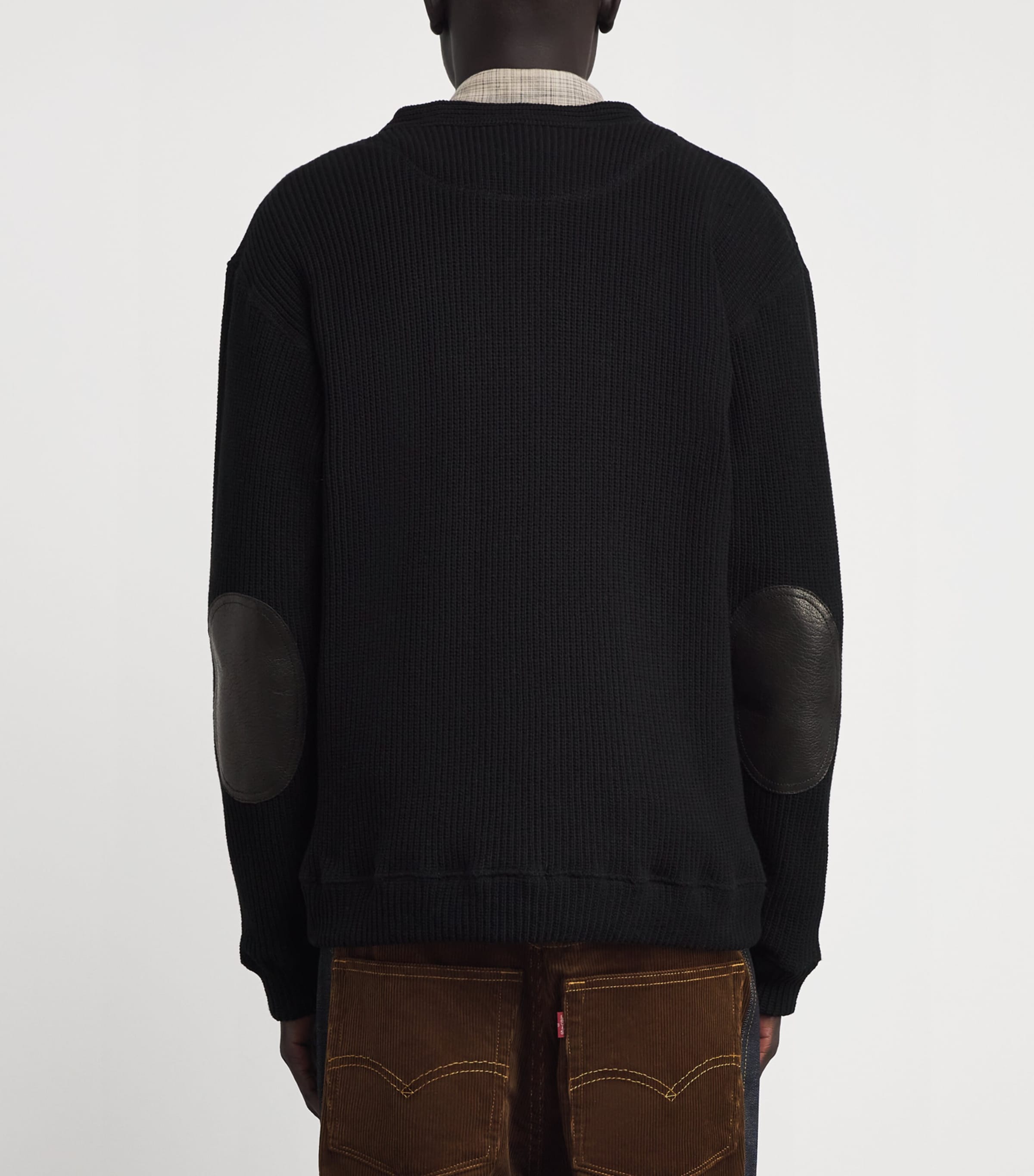 Junya Watanabe MAN Black Cotton Leather-Pocket Cardigan | Harrods US