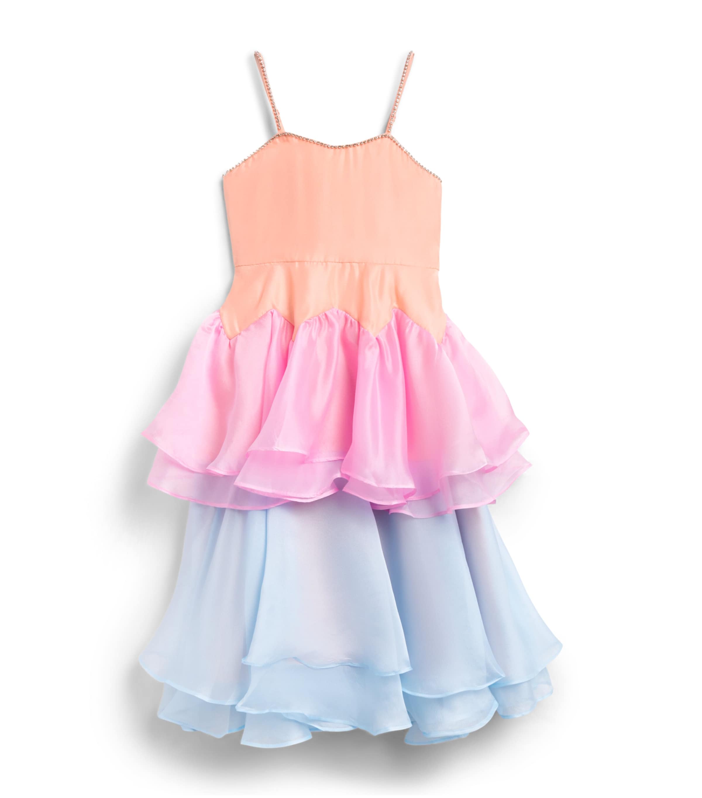 Bardot Junior Tiered Loreta Dress (4-14 Years) Peach Image 1