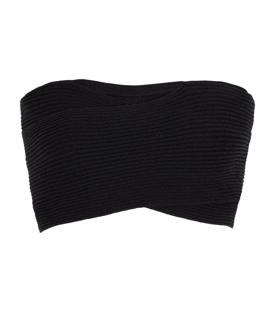 Rib-Knit Bandeau Top 0PA NOIR Image 1